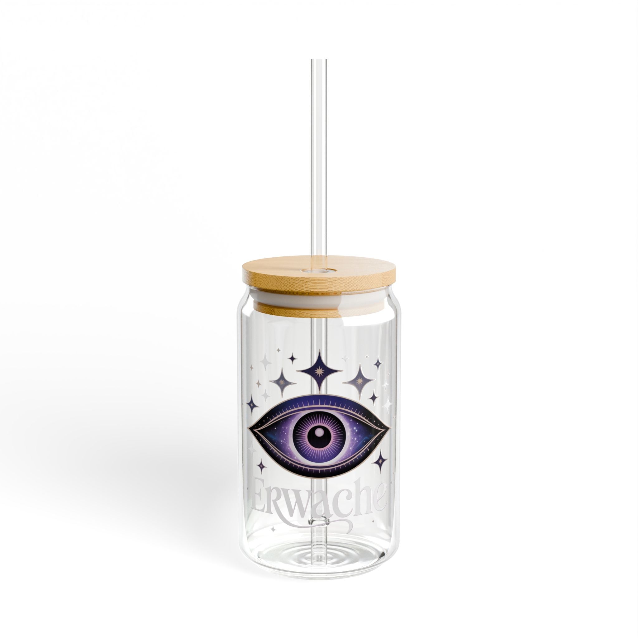 Sipper Glass — Violet All-Seeing Eye Design 455ml