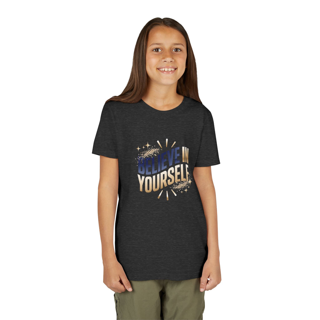 Youth Tee — "Believe in Yourself" Inspirational Motivational Kids Shirt