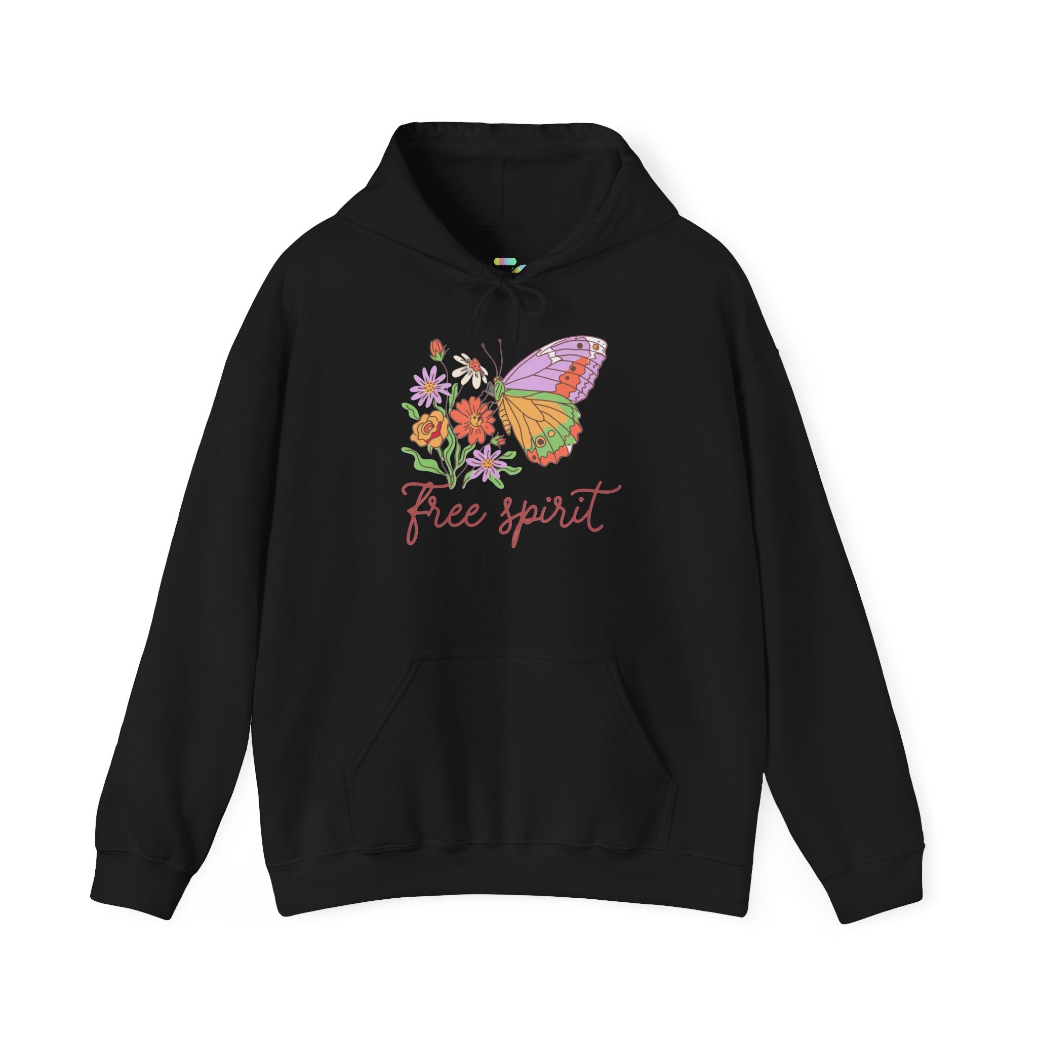 Free Spirit Butterfly Hoodie — Floral Boho Sweatshirt