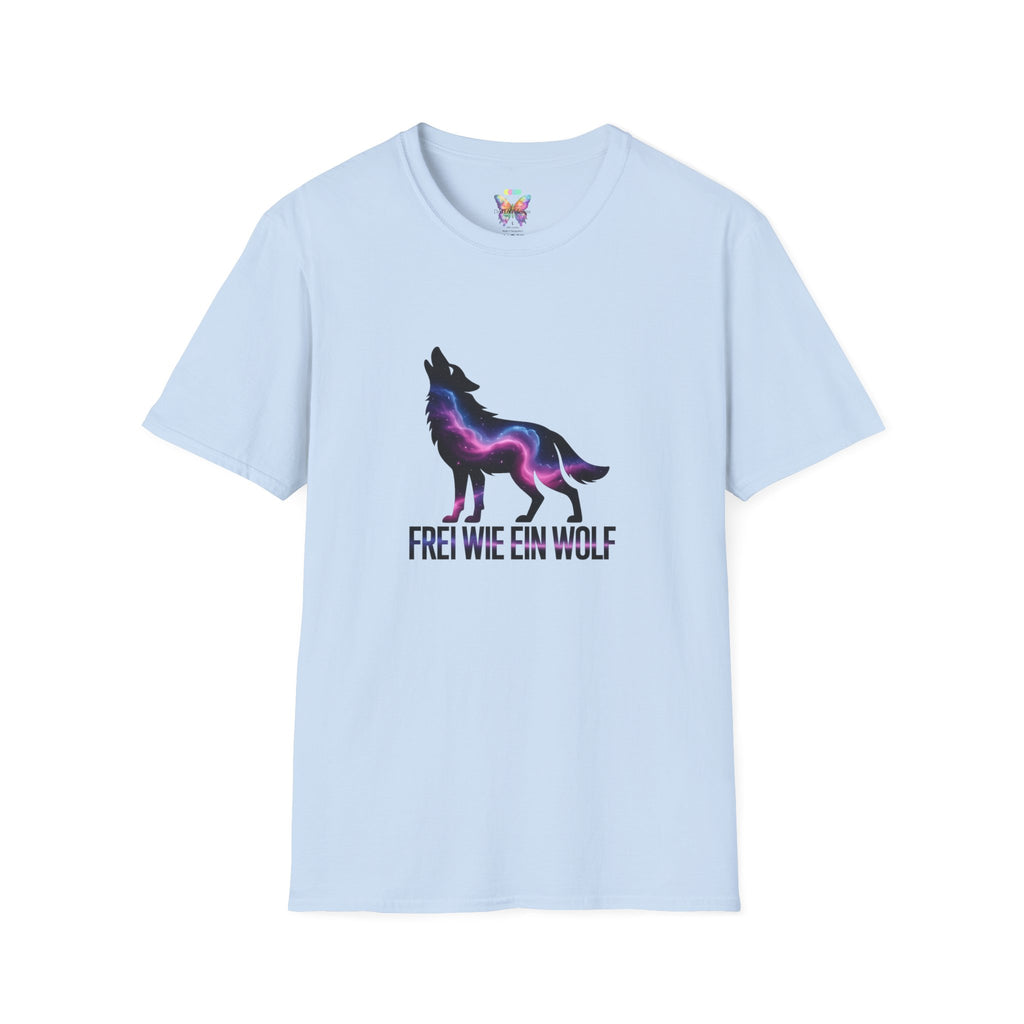 Wolf T-Shirt — 'Frei wie ein Wolf' Galaxy Silhouette Tee