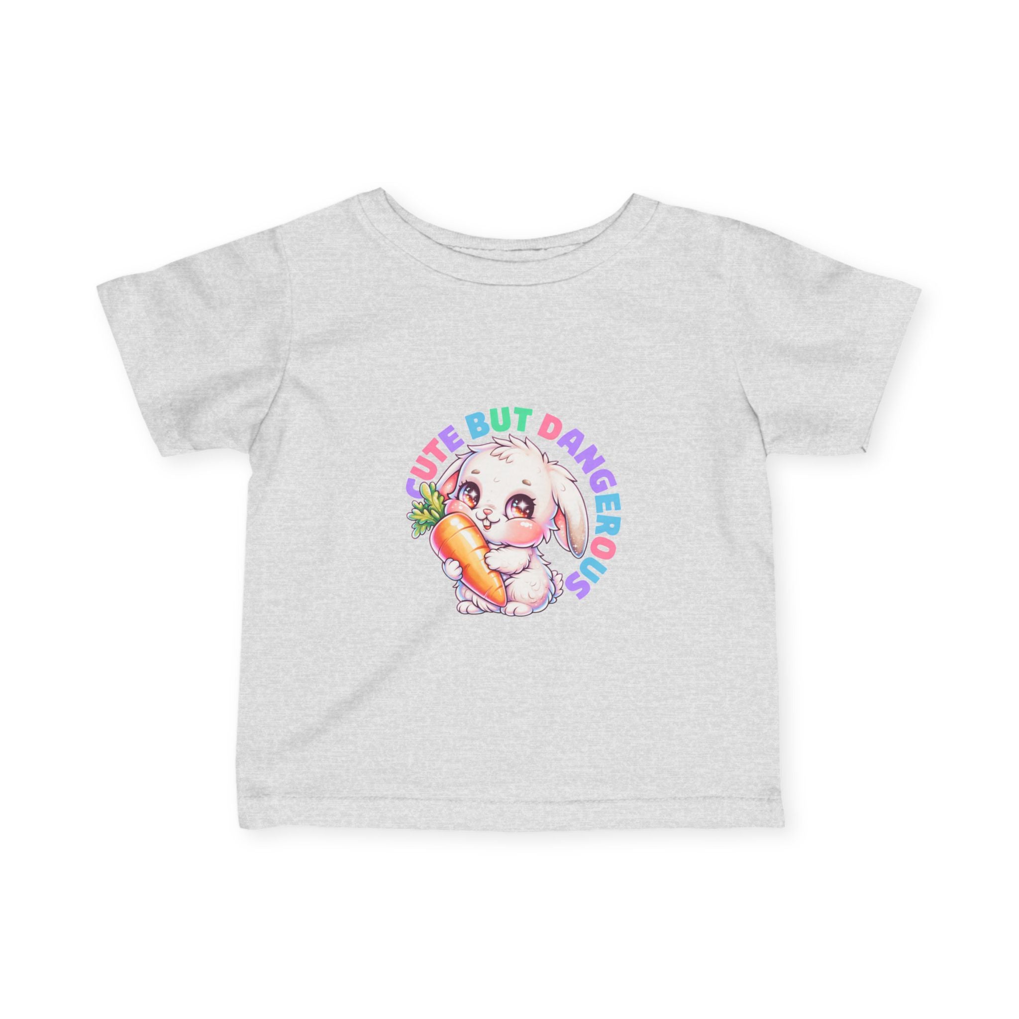 "Cute But Dangerous" Bunny Carrot Graphic Baby Shirt