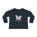 Butterfly Girl Toddler Long Sleeve Tee – Pastel Butterfly Graphic for Little Girls