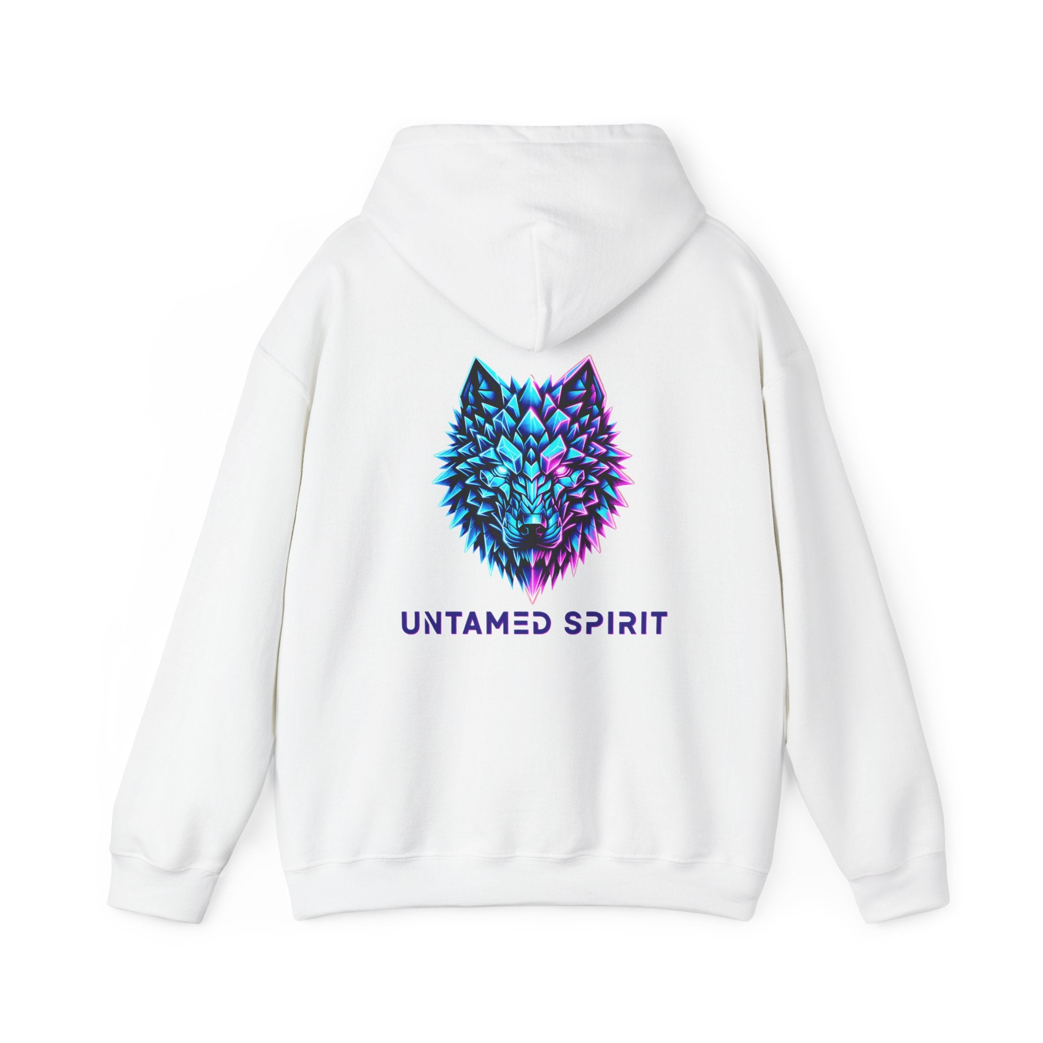 Untamed Spirit Wolf Hoodie — Neon Geometric Wolf Graphic Sweatshirt