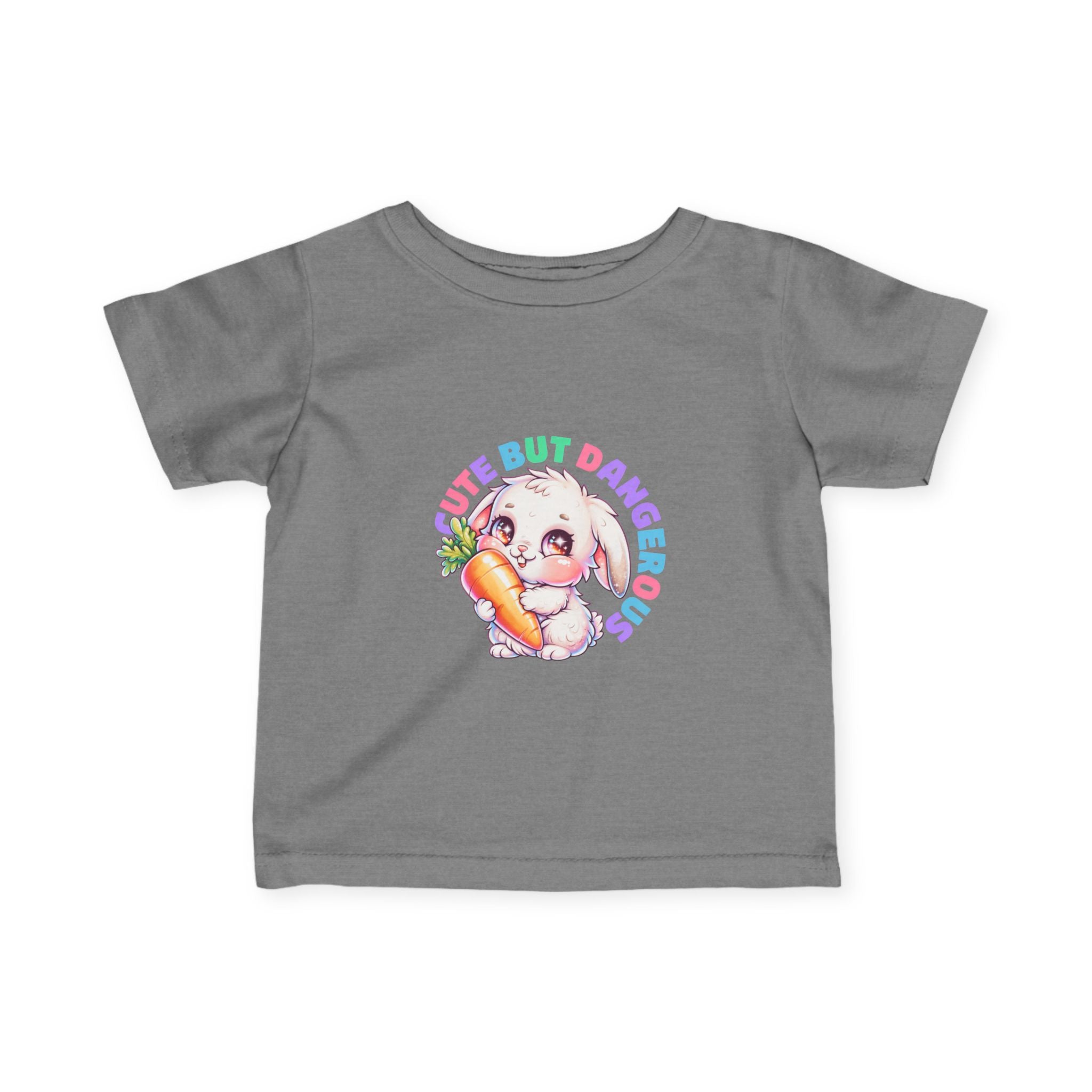 "Cute But Dangerous" Bunny Carrot Graphic Baby Shirt
