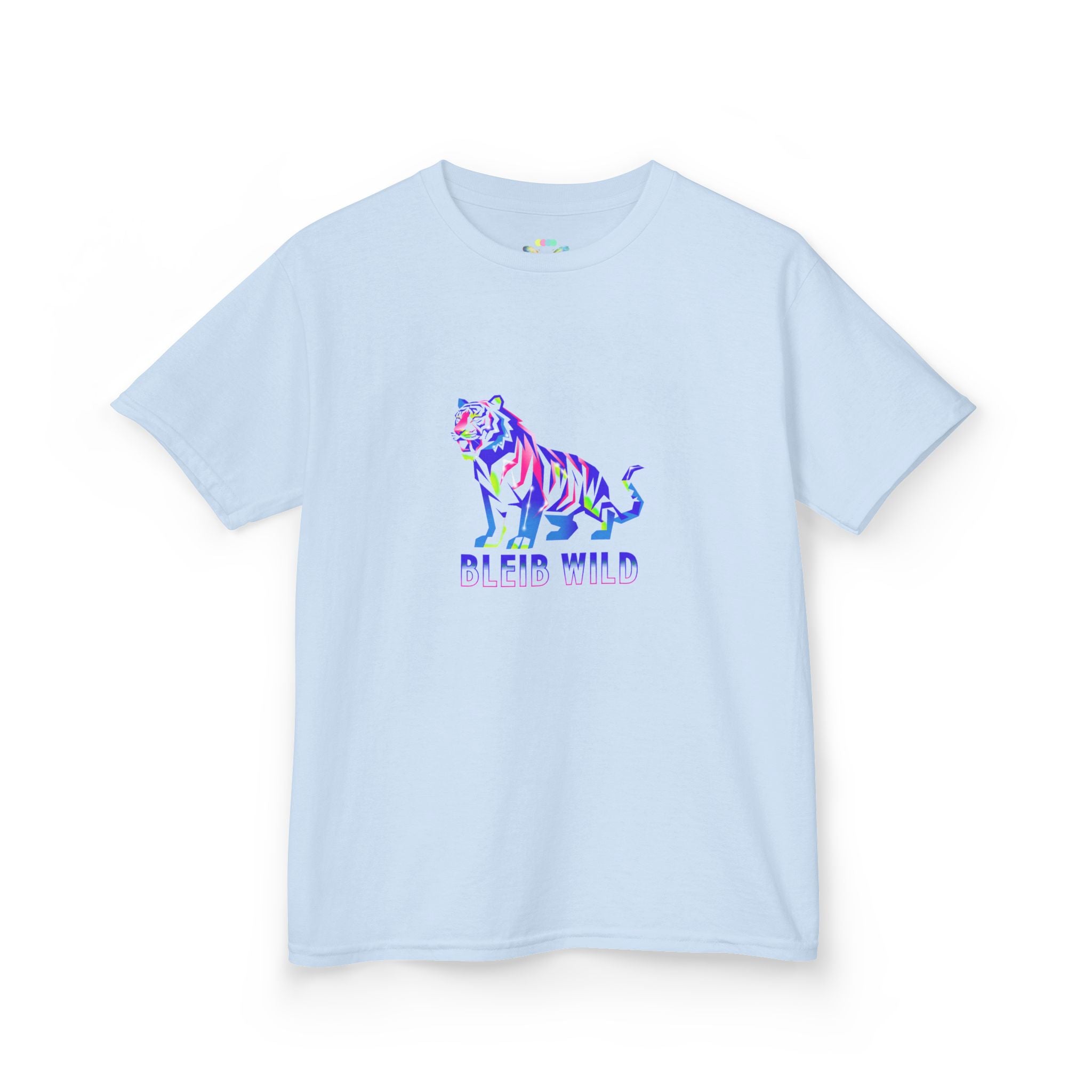 Ýouth Kids Tee — Colorful Tiger "Bleed Wild" Graphic