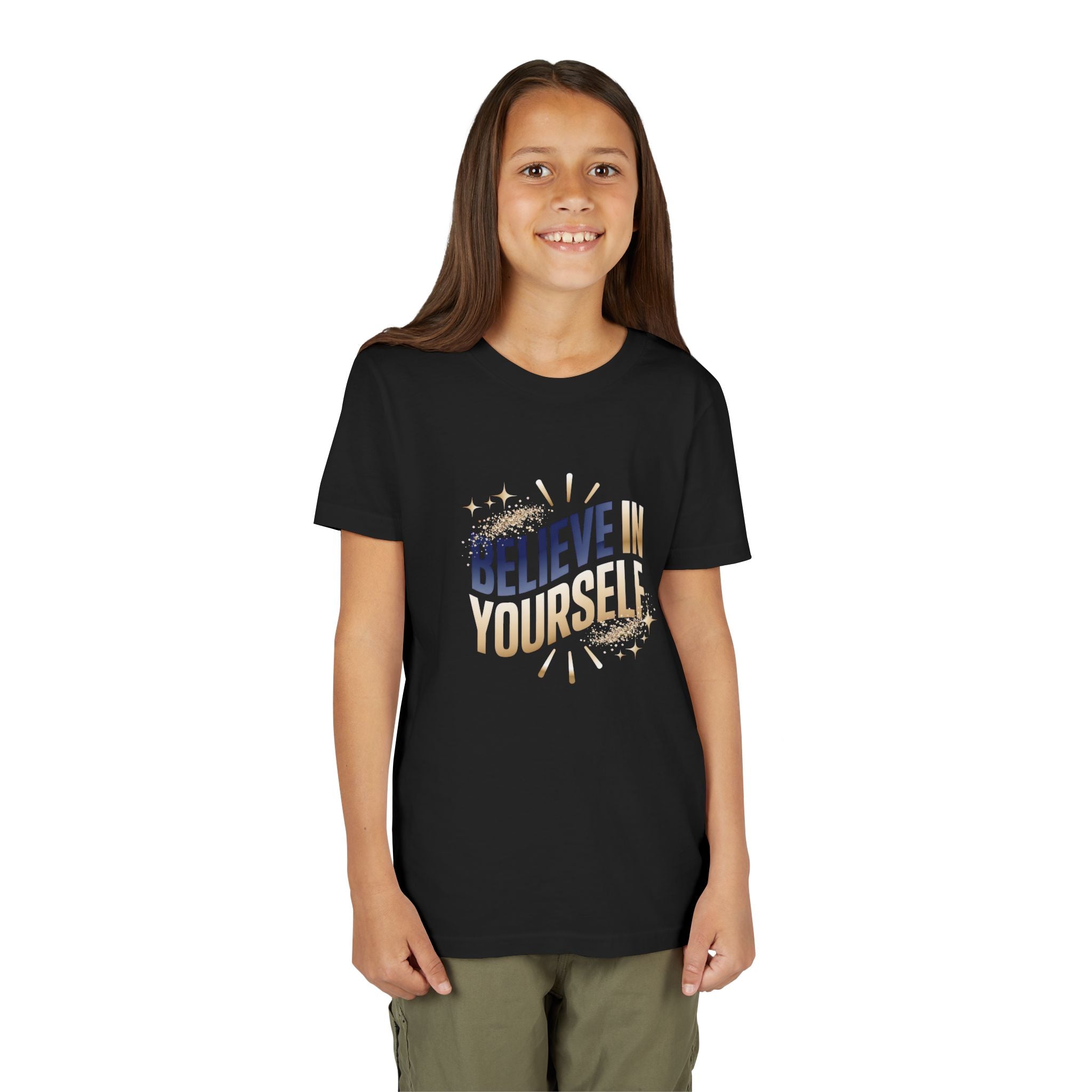 Youth Tee — "Believe in Yourself" Inspirational Motivational Kids Shirt