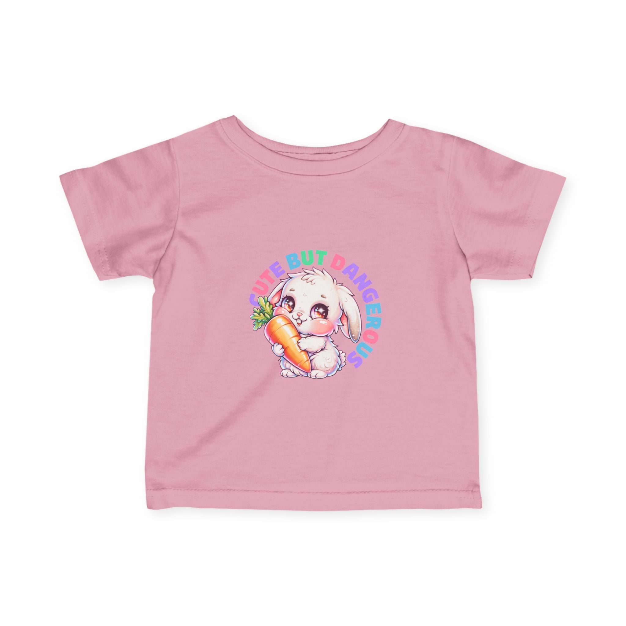 "Cute But Dangerous" Bunny Carrot Graphic Baby Shirt