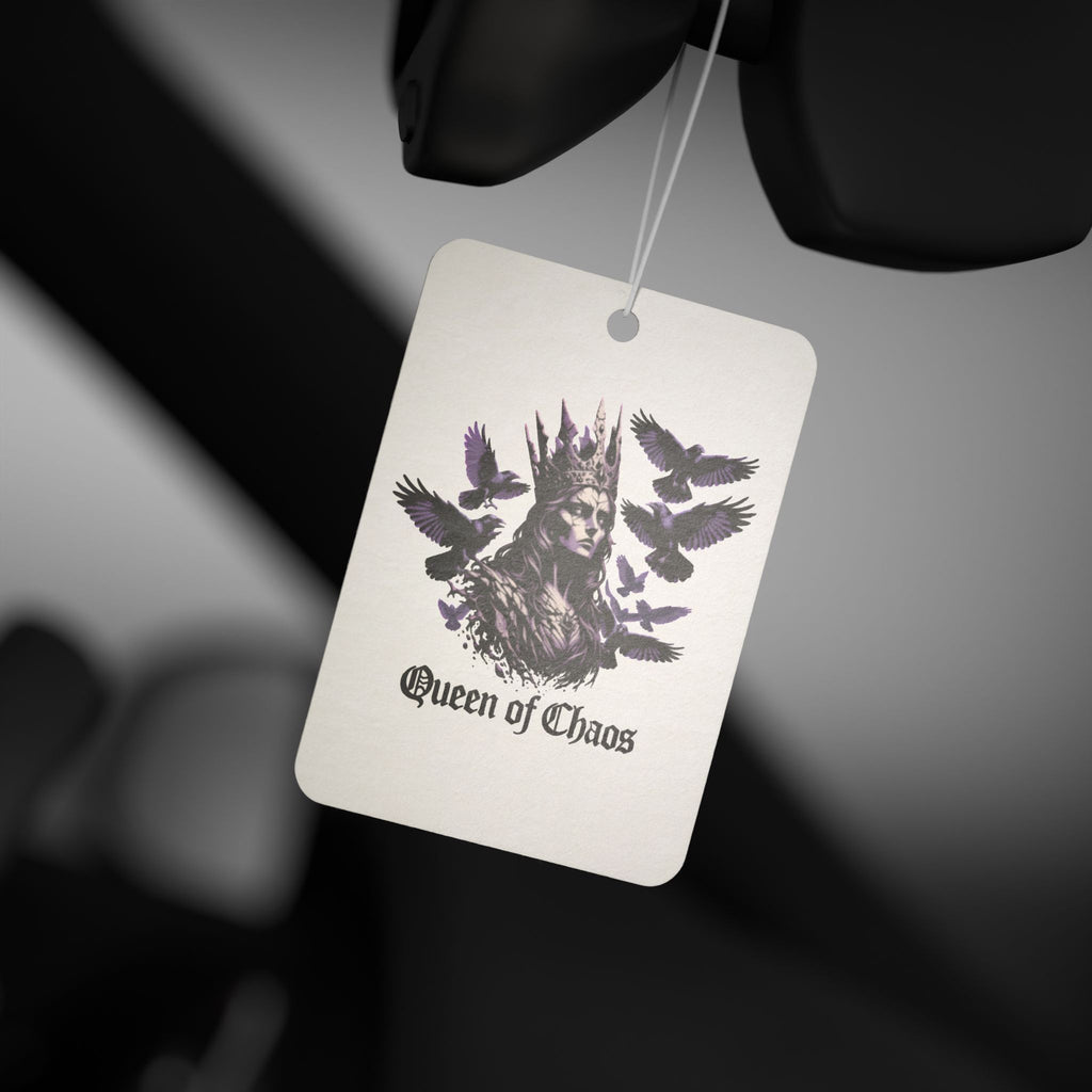 Queen of Chaos Car Air Freshener — Gothic Crow Design