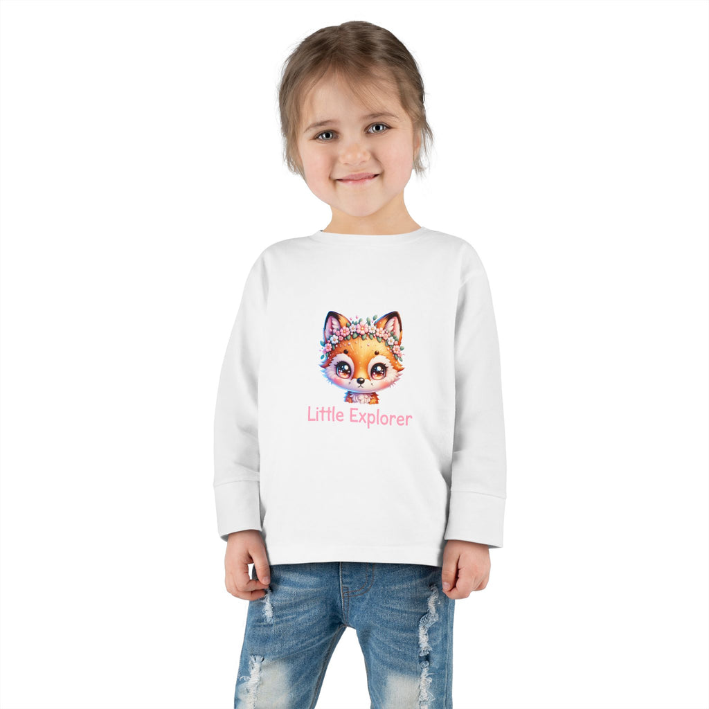 Toddler Tee — 'Little Explorer' Fox Long Sleeve Shirt