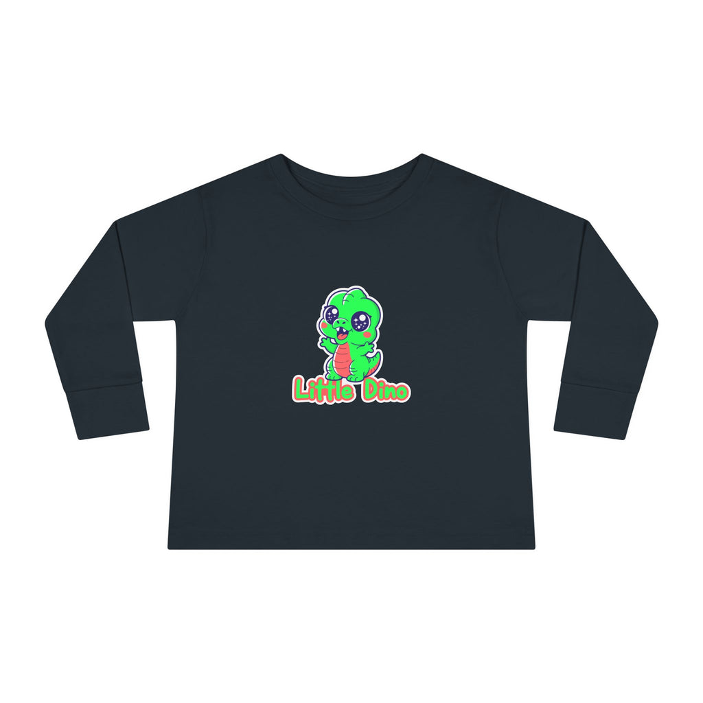 Toddler Tee — Cute Green “Little Dino” Graphic Long Sleeve