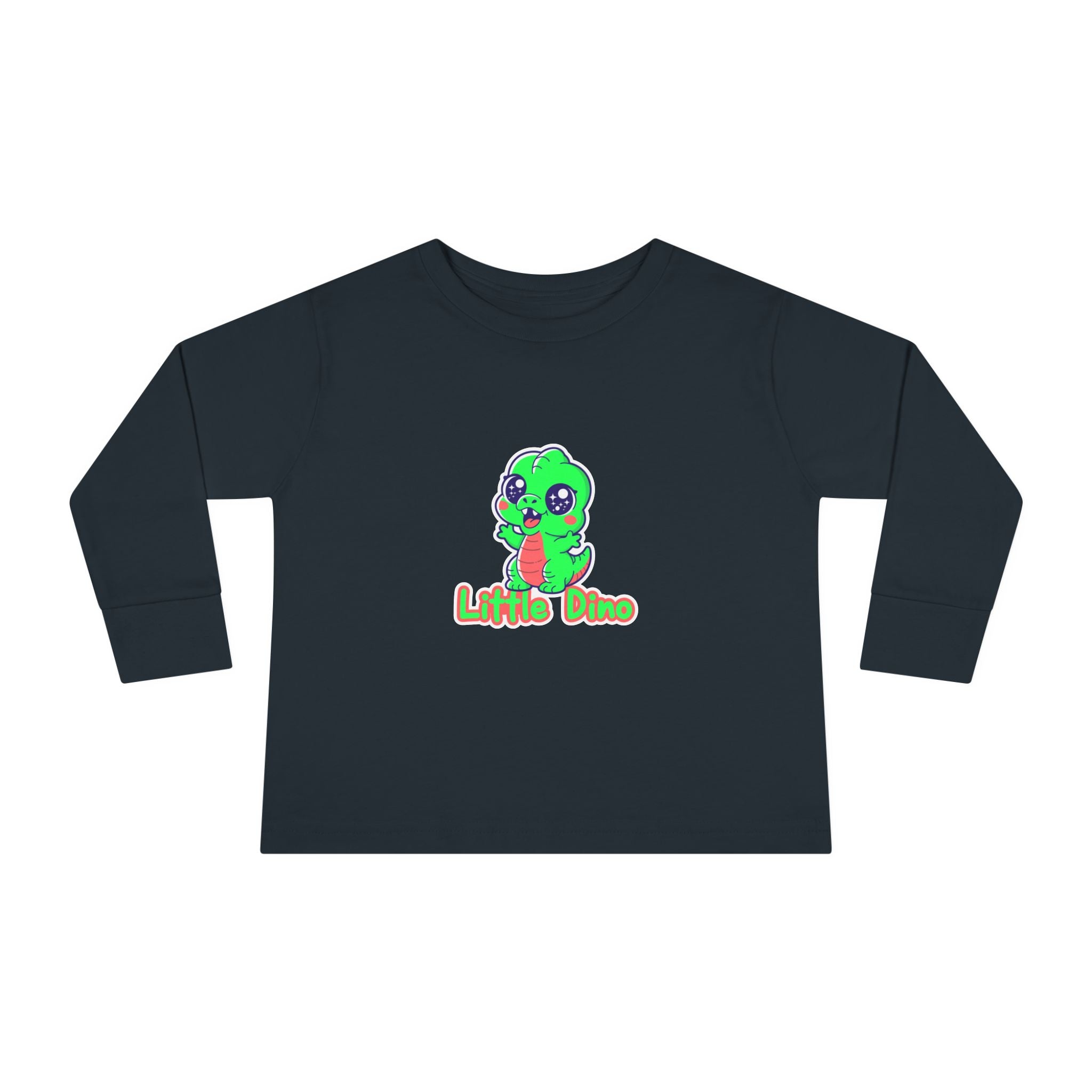 Toddler Tee — Cute Green “Little Dino” Graphic Long Sleeve