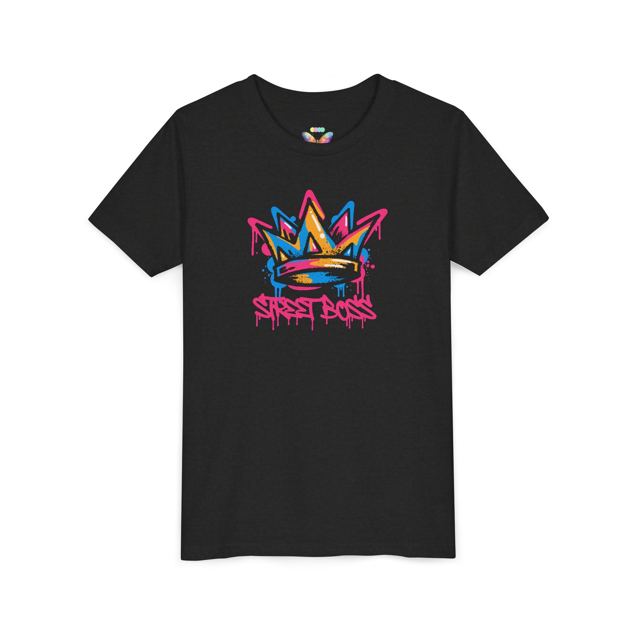 Youth Tee — Graffiti Crown “Street Boss” Kids T‑Shirt