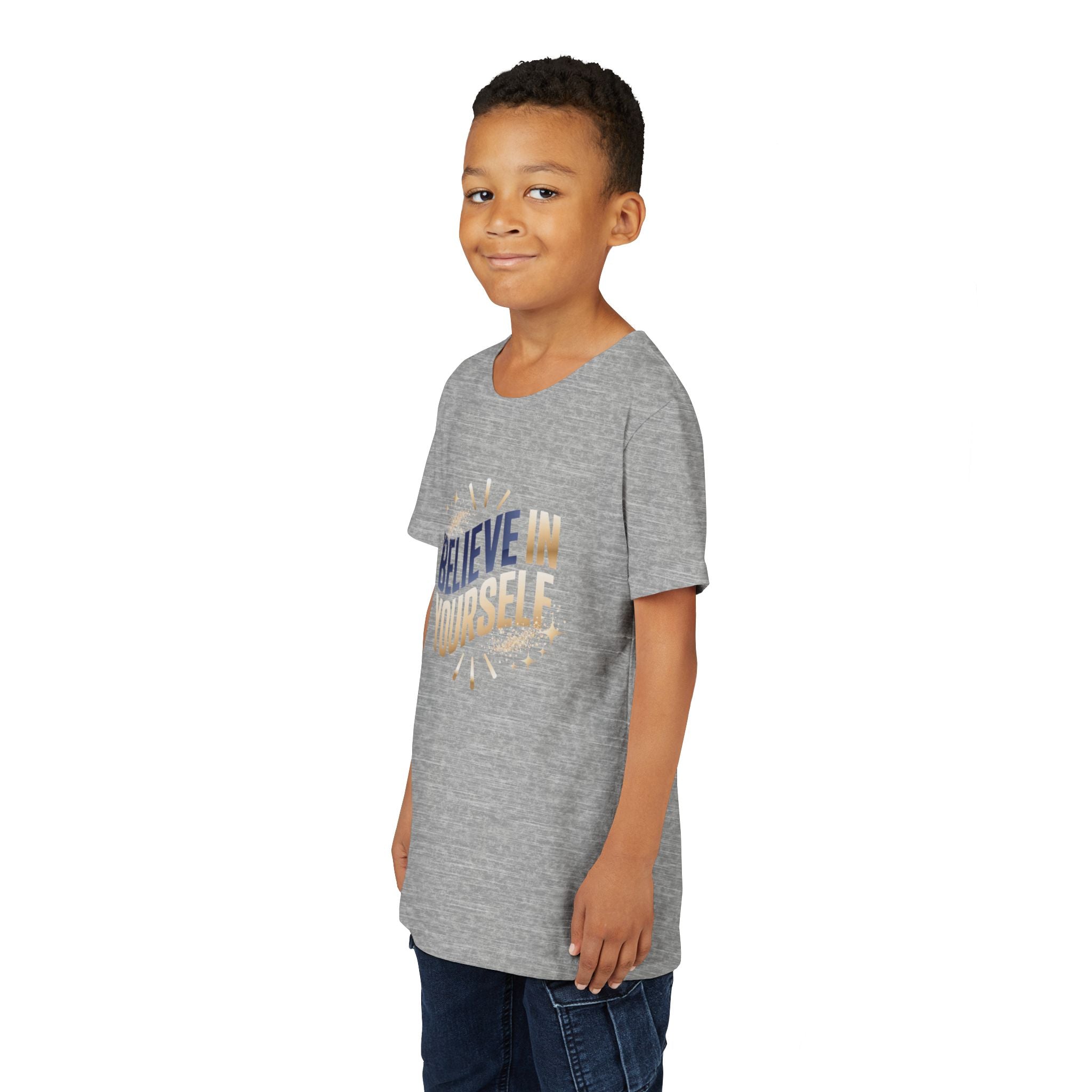 Youth Tee — "Believe in Yourself" Inspirational Motivational Kids Shirt