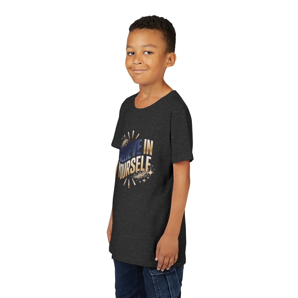 Youth Tee — "Believe in Yourself" Inspirational Motivational Kids Shirt
