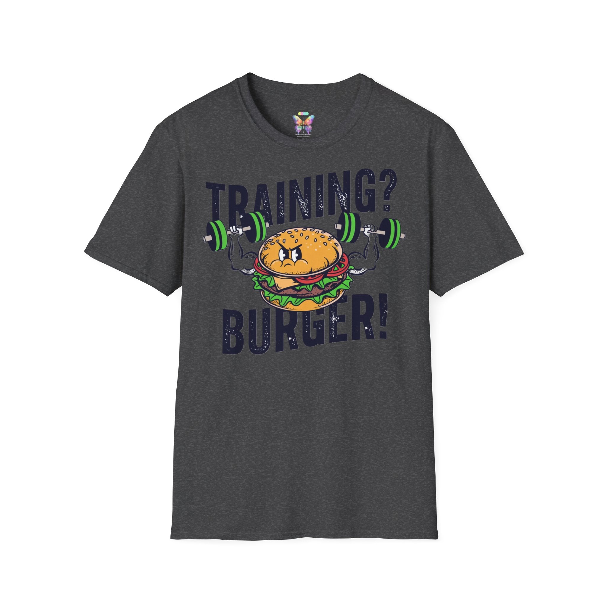 Training? Burger! T-Shirt — Funny Gym Burger Workout Tee