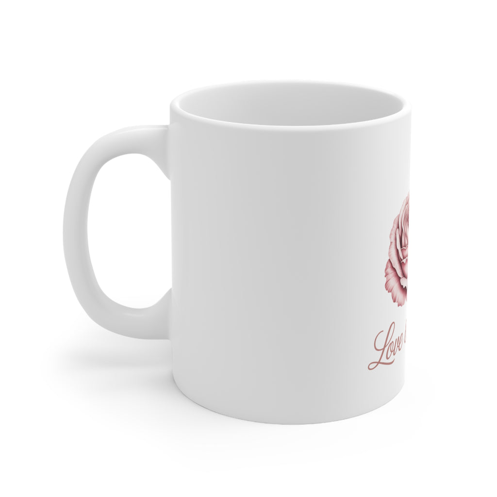 Love & Freedom Rose Butterfly Keramik Tasse - 300ml