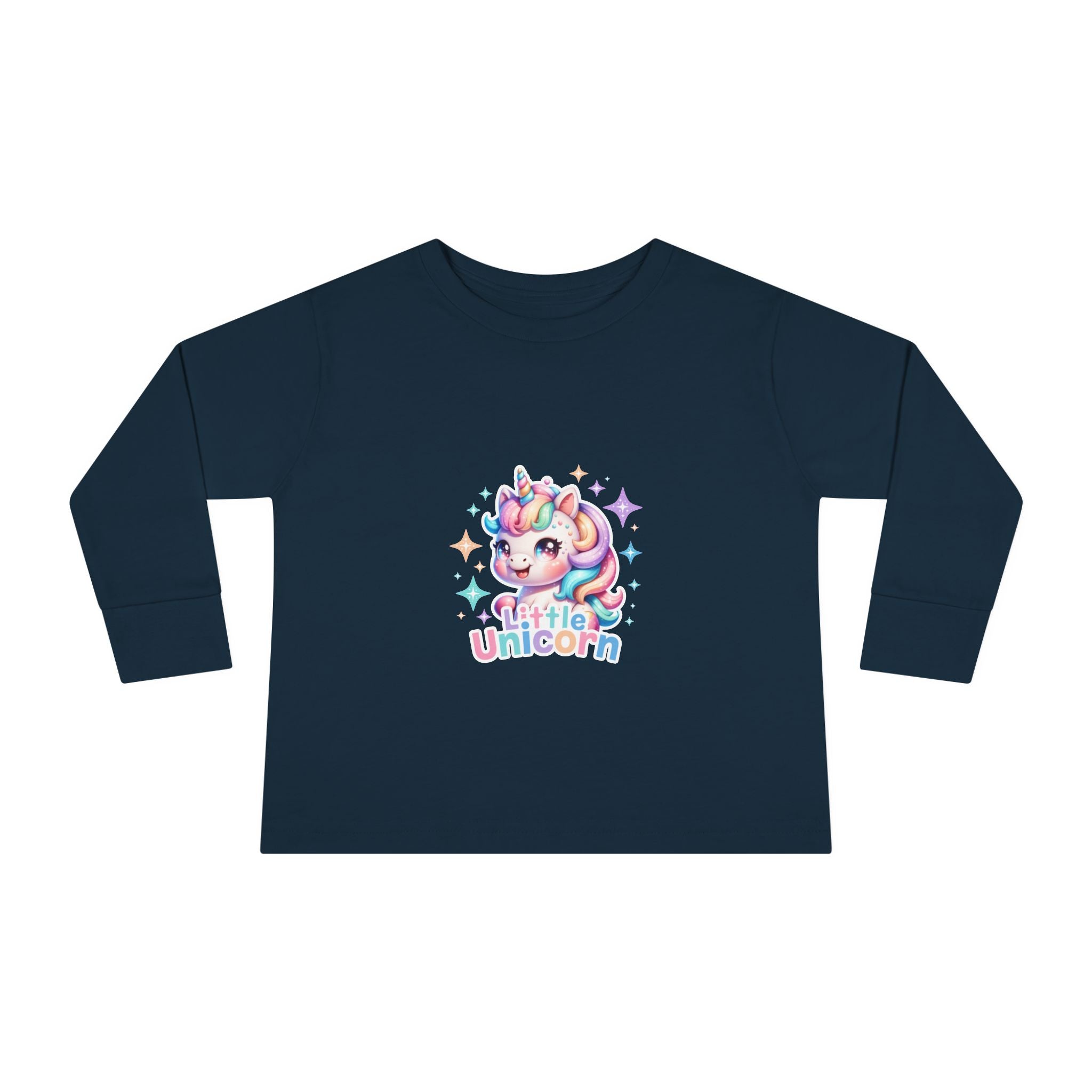 Toddler Long Sleeve Tee - Little Unicorn Cute Rainbow Graphic