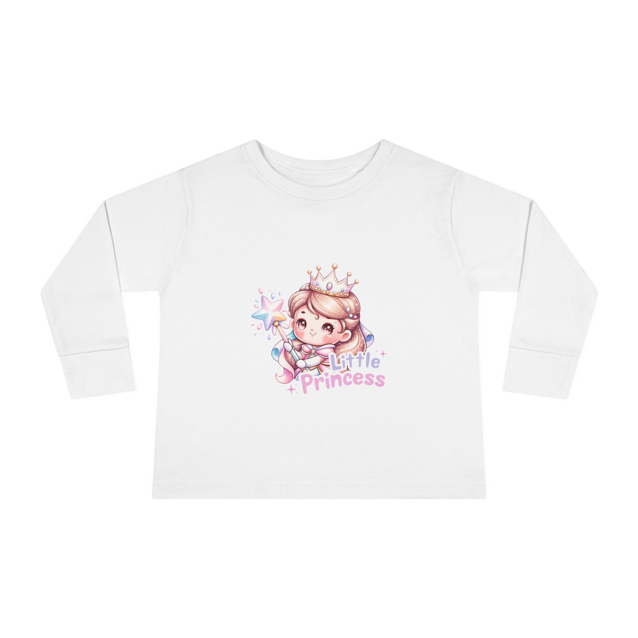 Little Princess Toddler Long Sleeve Tee — Cute Crowned Fairy Design