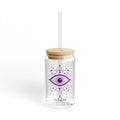 See Beyond 470ml Glass — Purple Mystic Eye Tumbler with Bamboo Lid