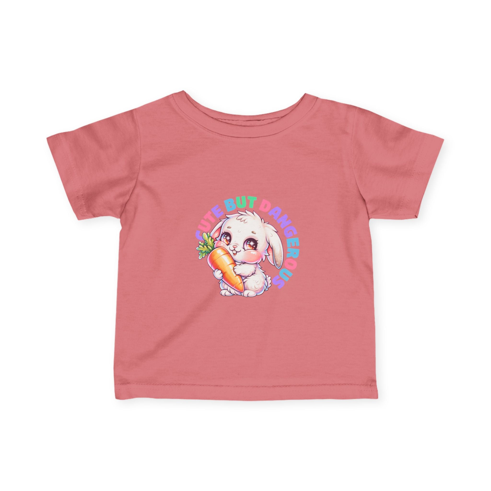 "Cute But Dangerous" Bunny Carrot Graphic Baby Shirt
