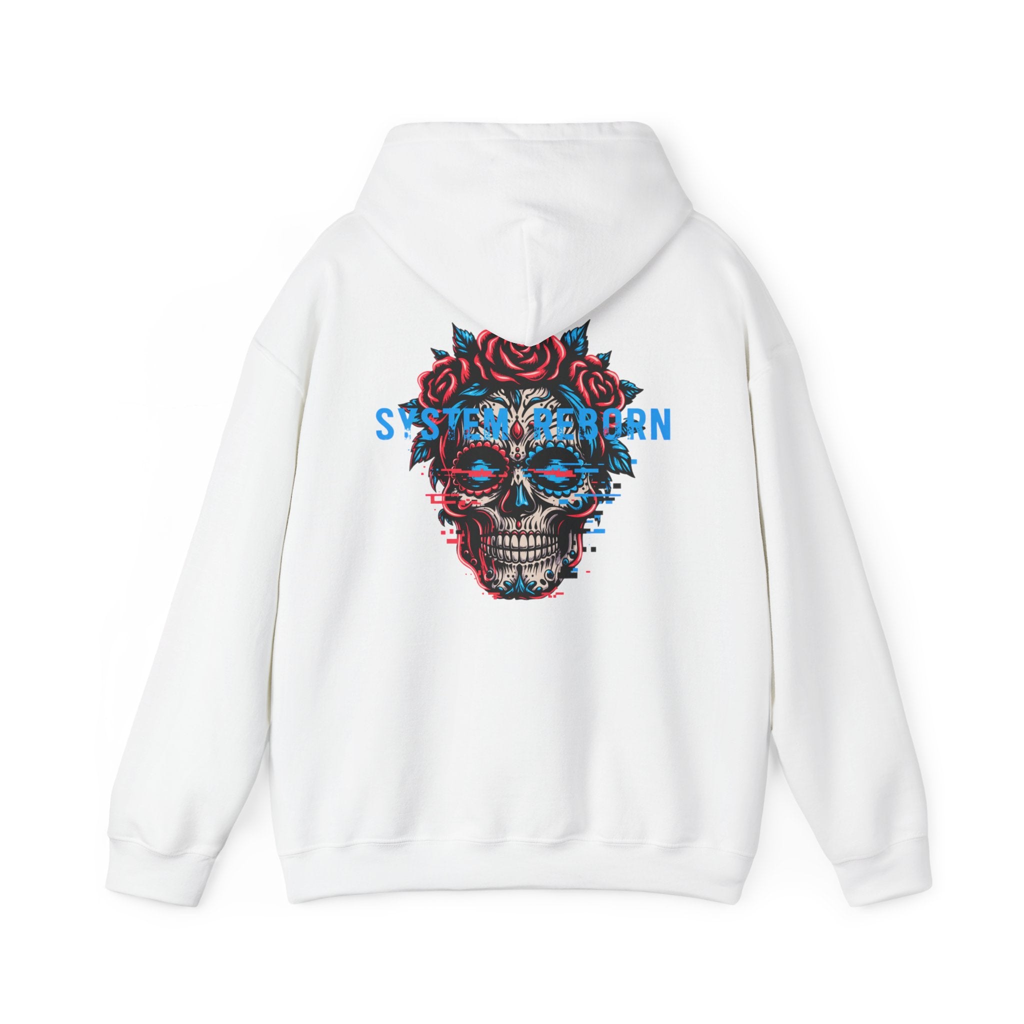 Skull & Roses Hoodie — 'System Reborn' Graphic Pullover