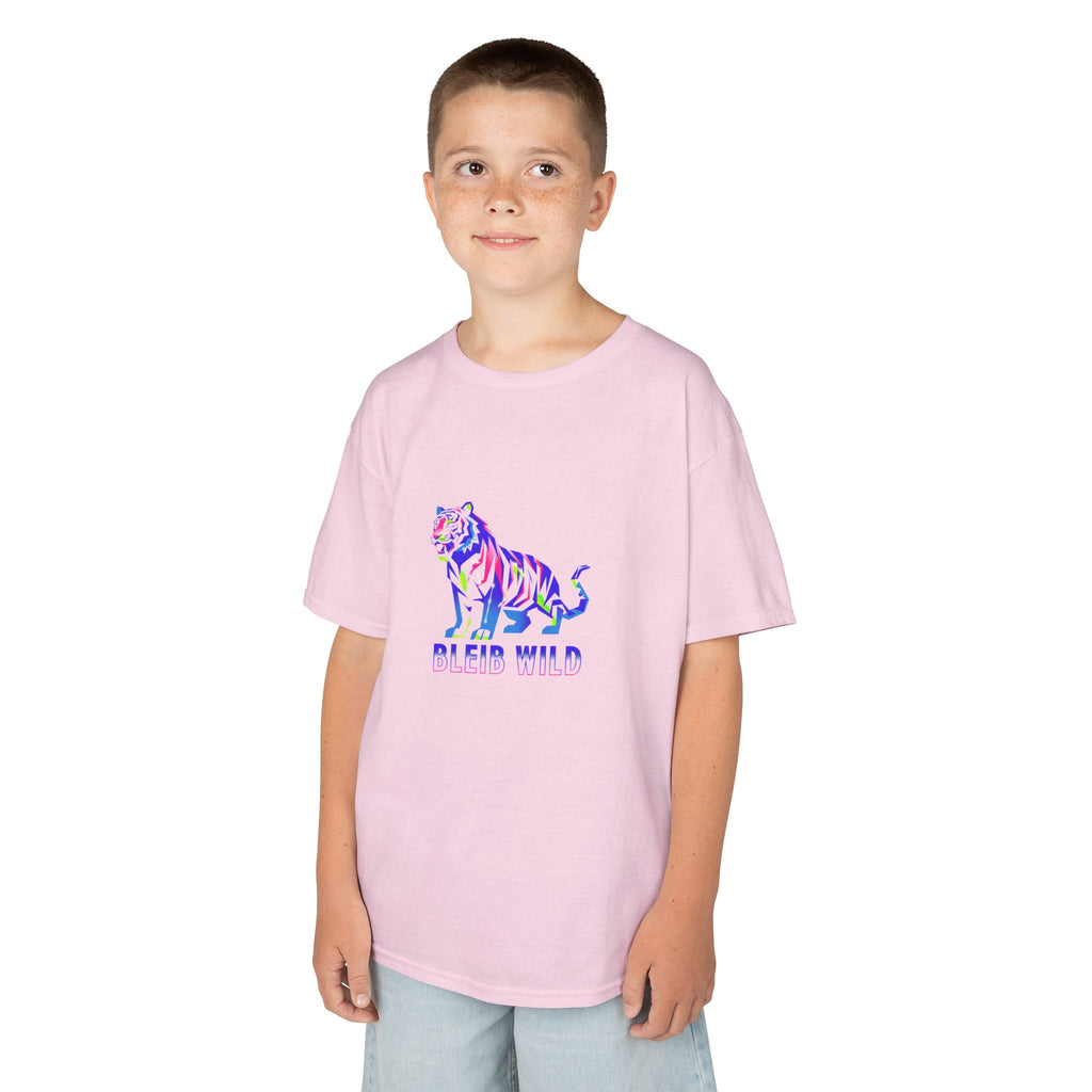 Ýouth Kids Tee — Colorful Tiger "Bleed Wild" Graphic