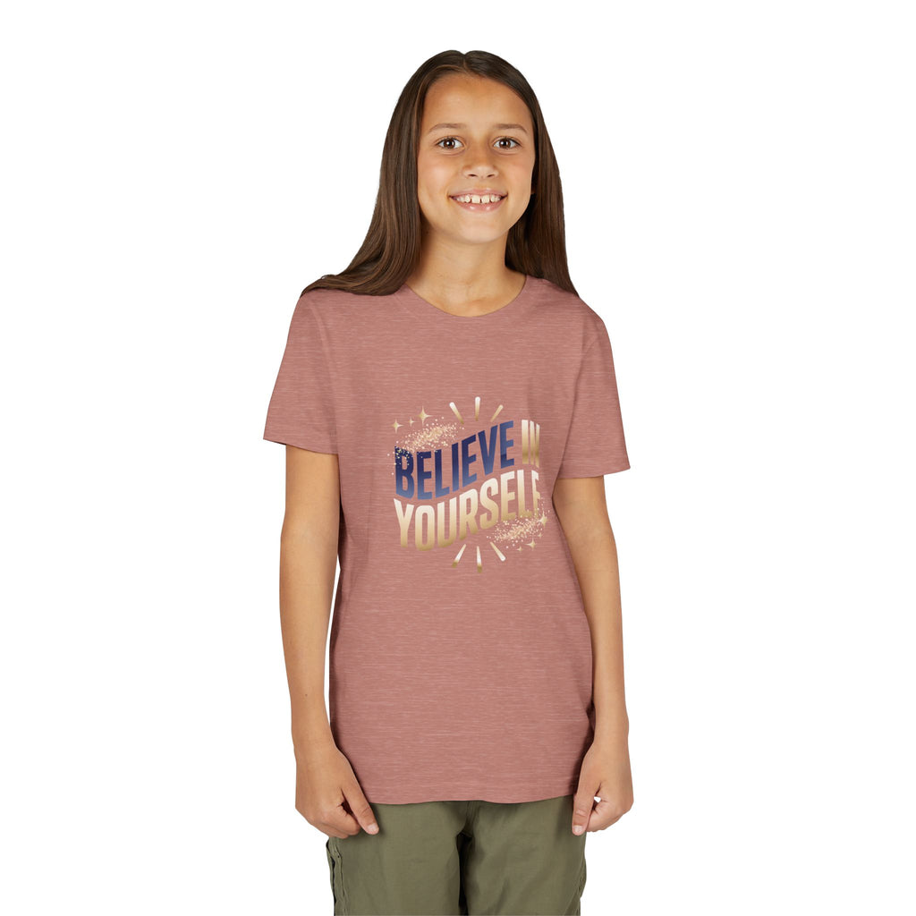 Youth Tee — "Believe in Yourself" Inspirational Motivational Kids Shirt