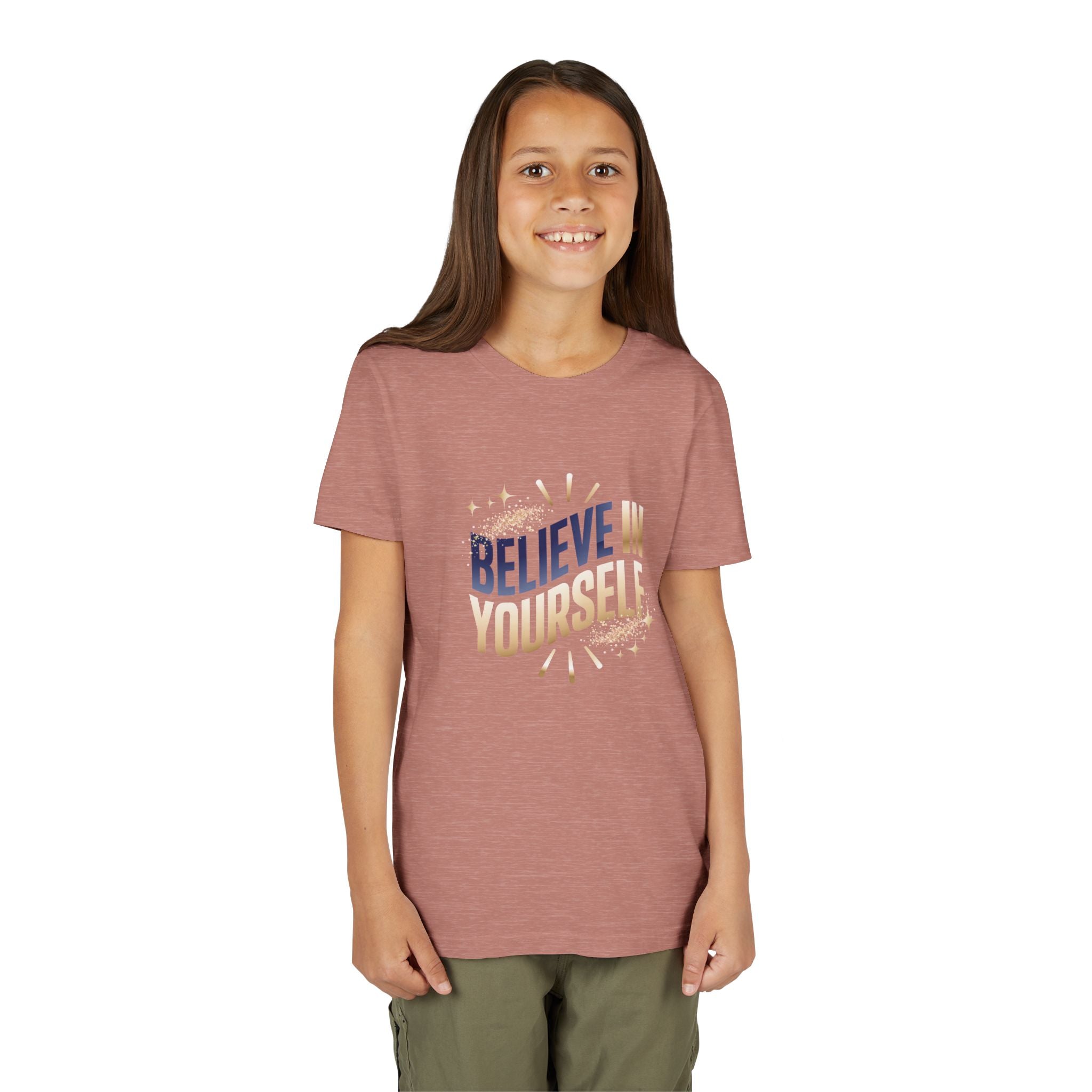 Youth Tee — "Believe in Yourself" Inspirational Motivational Kids Shirt