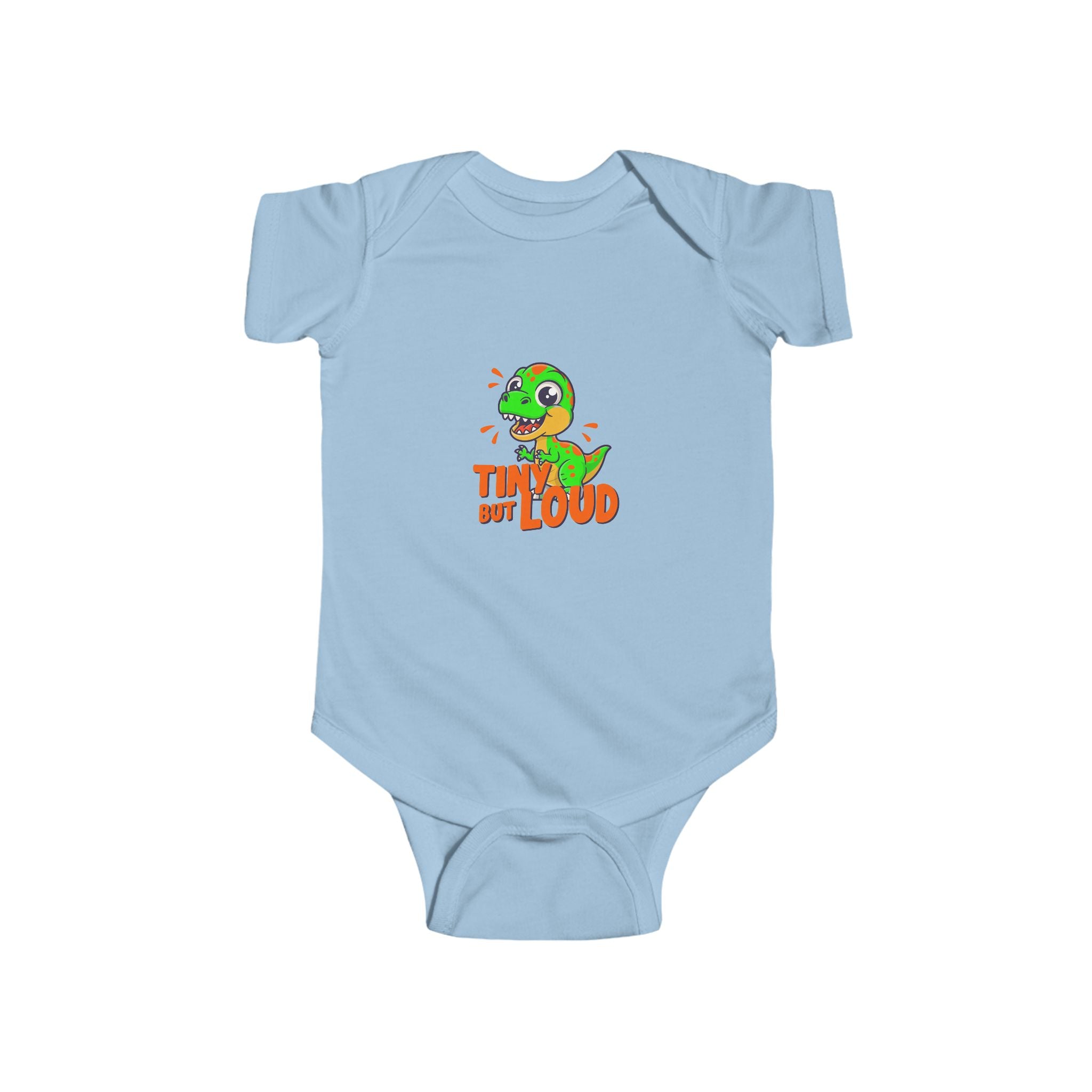 Infant Bodysuit – "Tiny But Loud" Baby Onesie with Cute Dinosaur Graphic