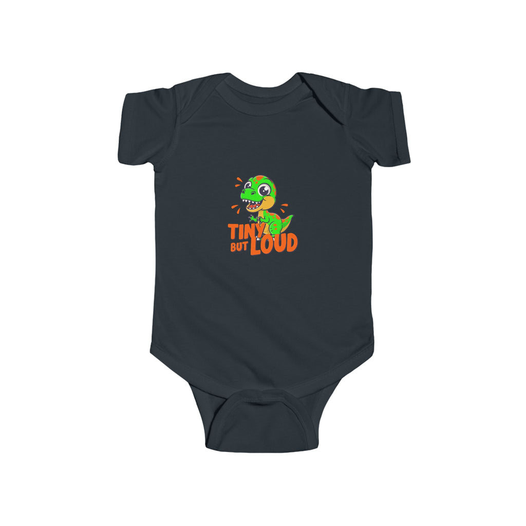 Infant Bodysuit – "Tiny But Loud" Baby Onesie with Cute Dinosaur Graphic
