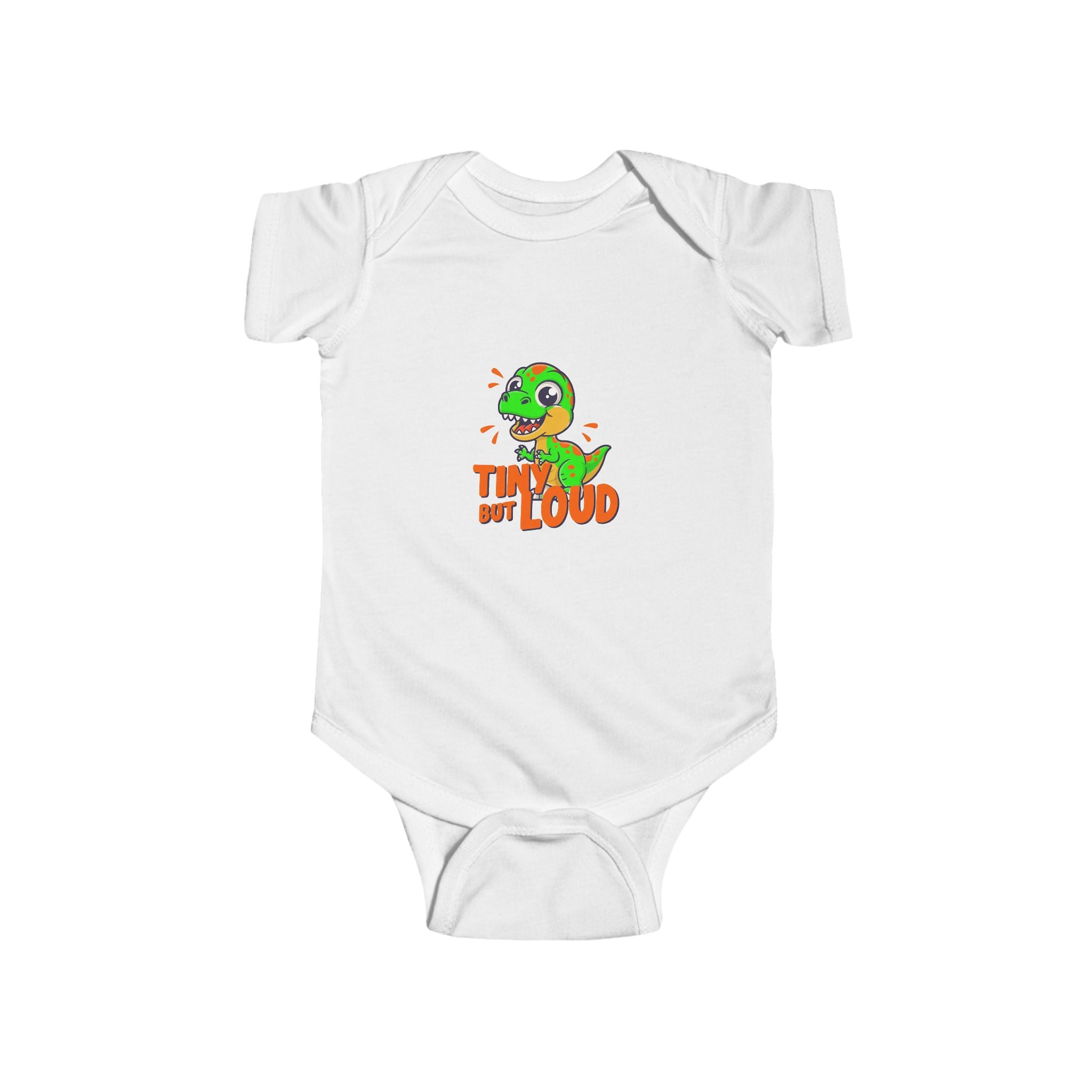 Infant Bodysuit – "Tiny But Loud" Baby Onesie with Cute Dinosaur Graphic