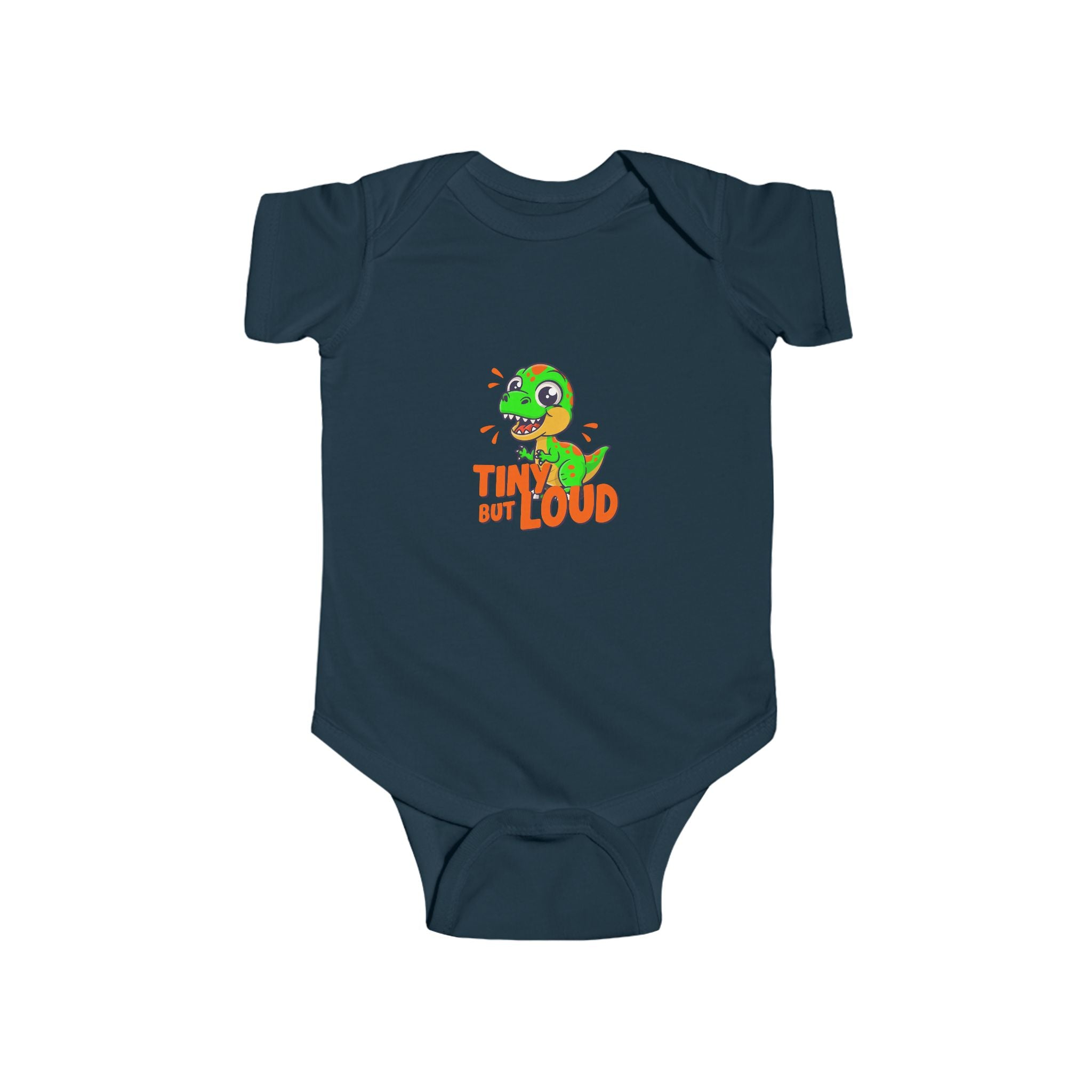Infant Bodysuit – "Tiny But Loud" Baby Onesie with Cute Dinosaur Graphic