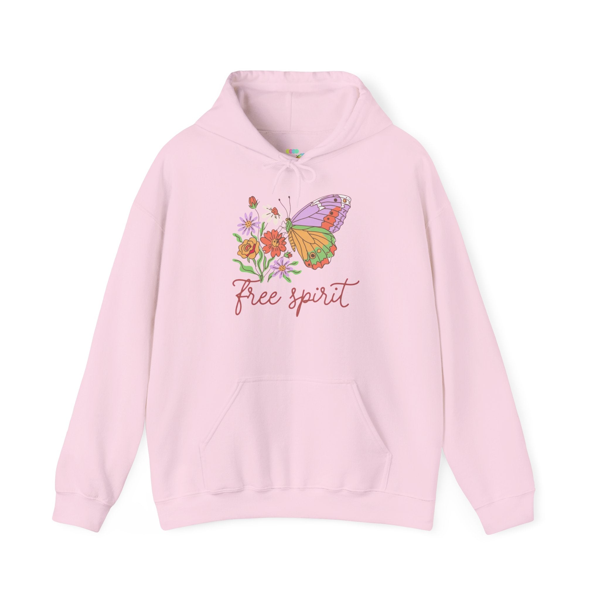 Free Spirit Butterfly Hoodie — Floral Boho Sweatshirt