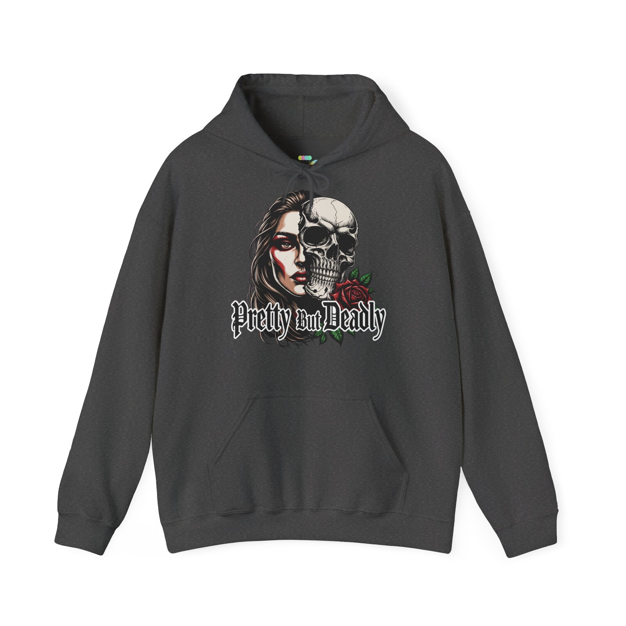Hoodie — "Pretty But Deadly" Skull Rose
