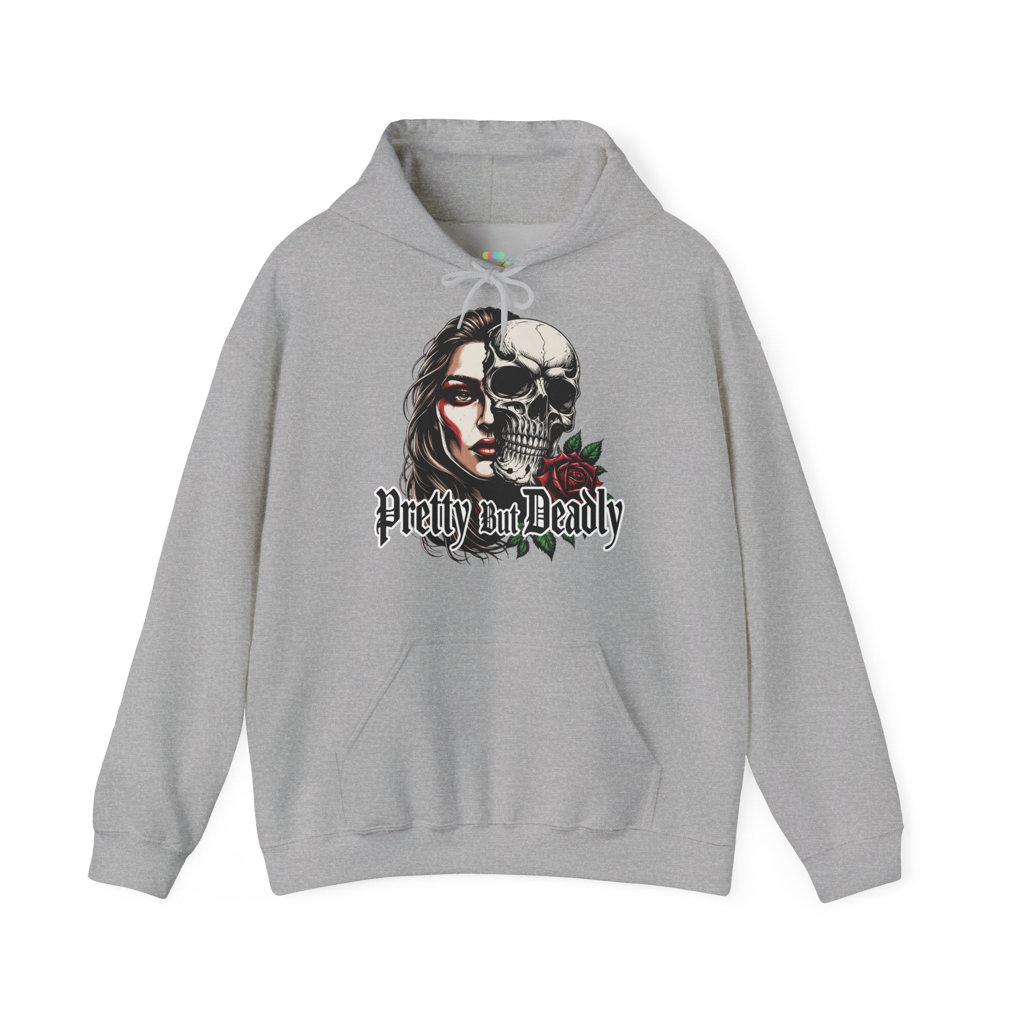 Hoodie — "Pretty But Deadly" Skull Rose