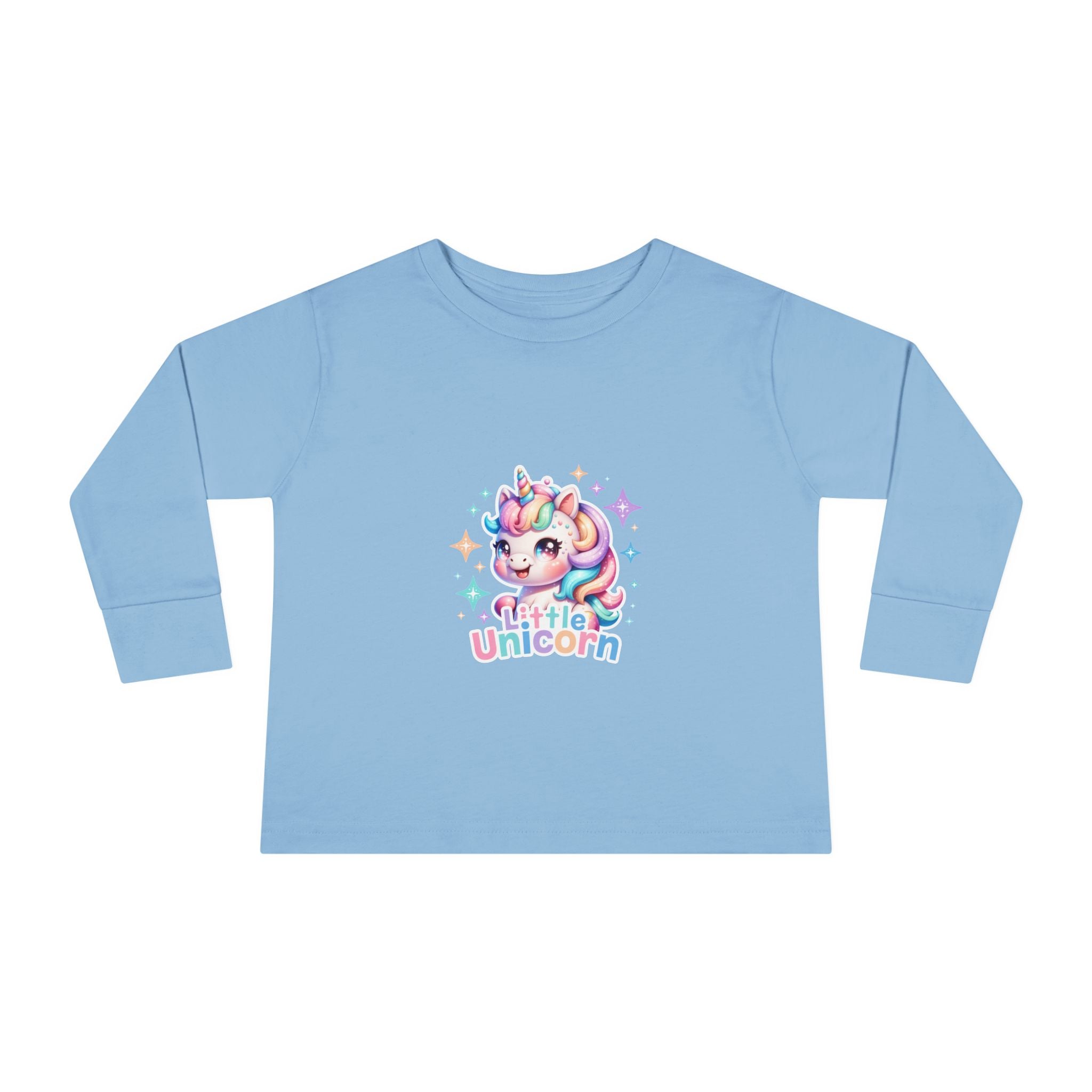 Toddler Long Sleeve Tee - Little Unicorn Cute Rainbow Graphic