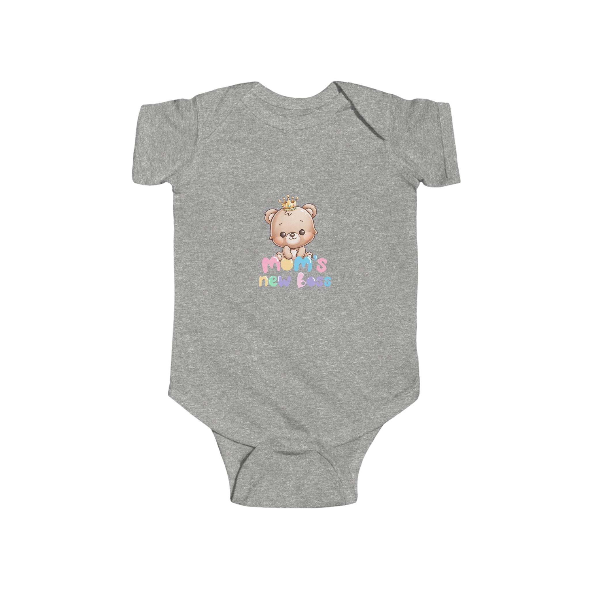 Baby Bodysuit — Cute Bear "Mom's New Boss" Baby One-Piece