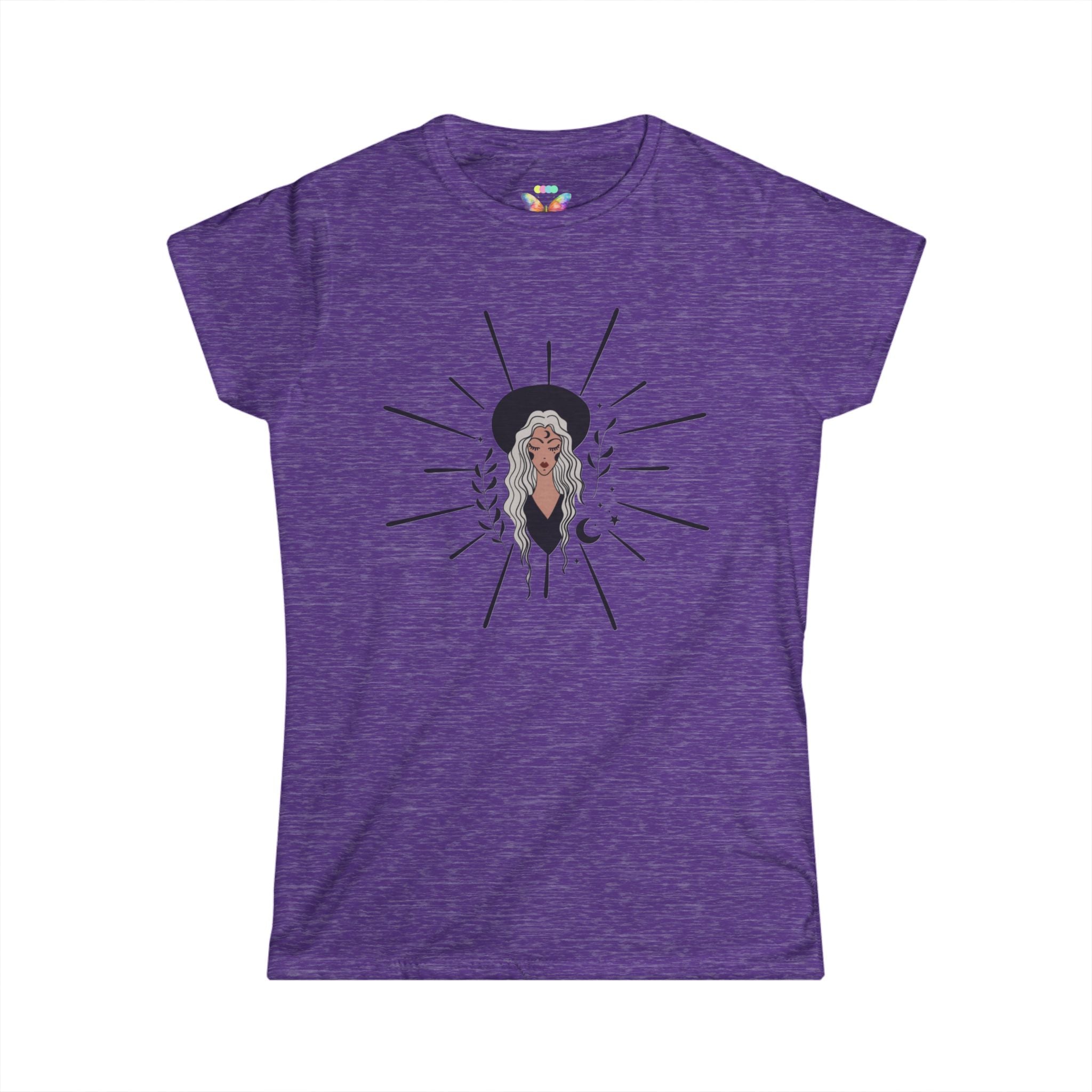Goth Witch Graphic Tee — Mystic Woman Illustration T-Shirt