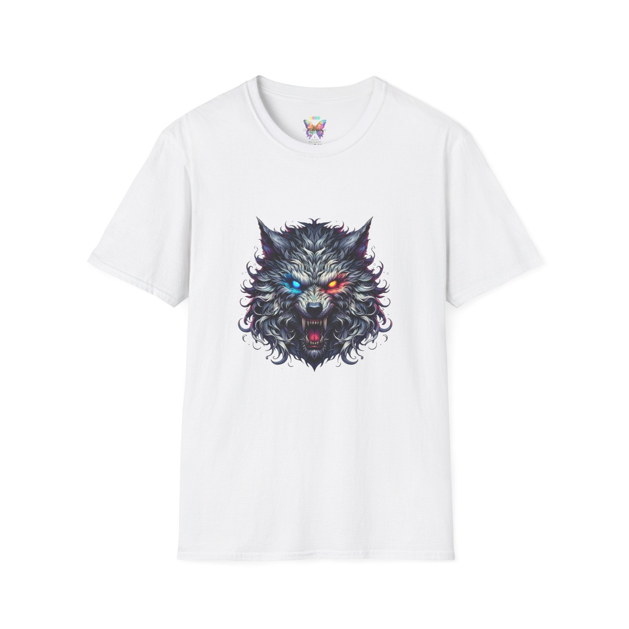 Wolf Head Graphic Tee — Neon Eyes Fierce Wolf T-Shirt