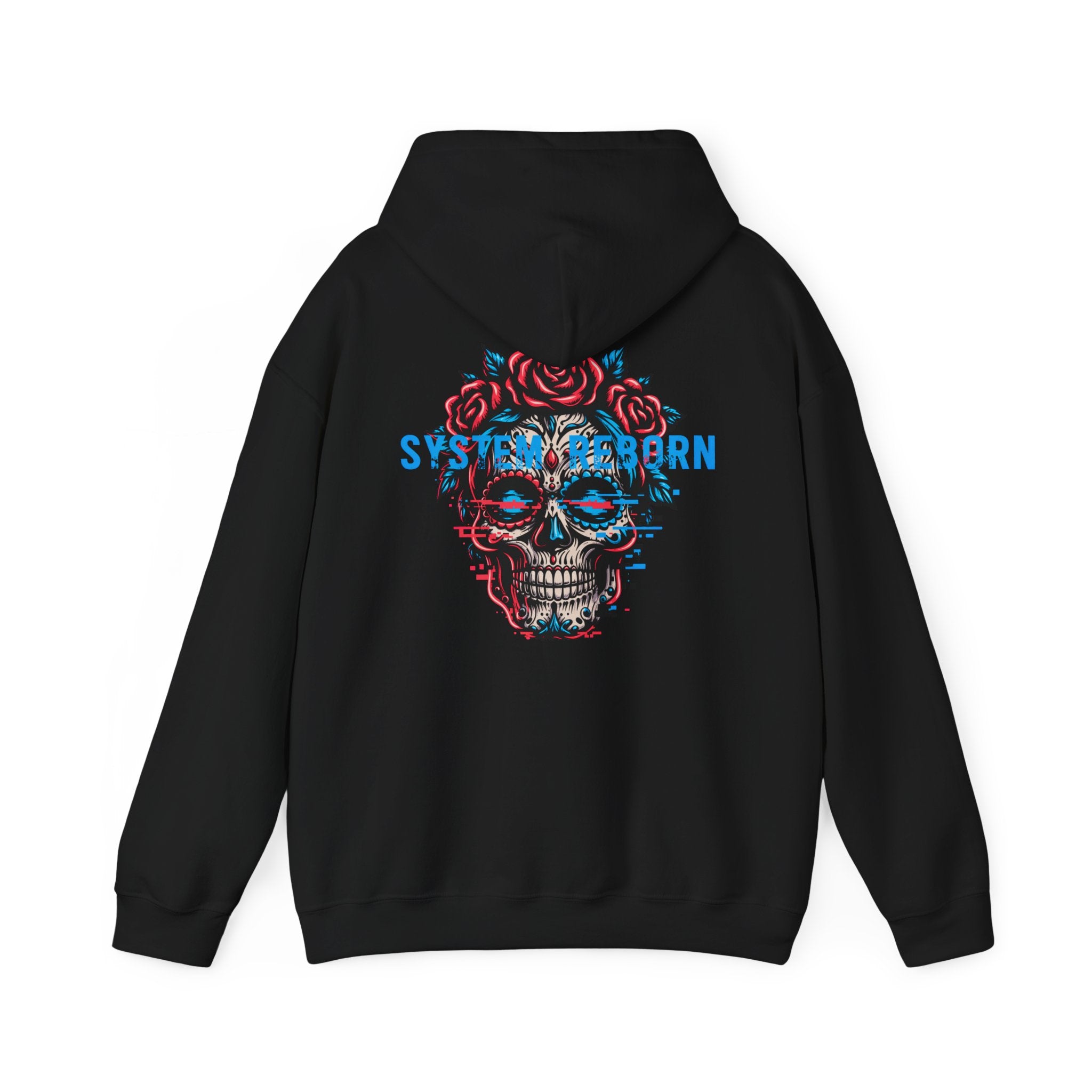 Skull & Roses Hoodie — 'System Reborn' Graphic Pullover
