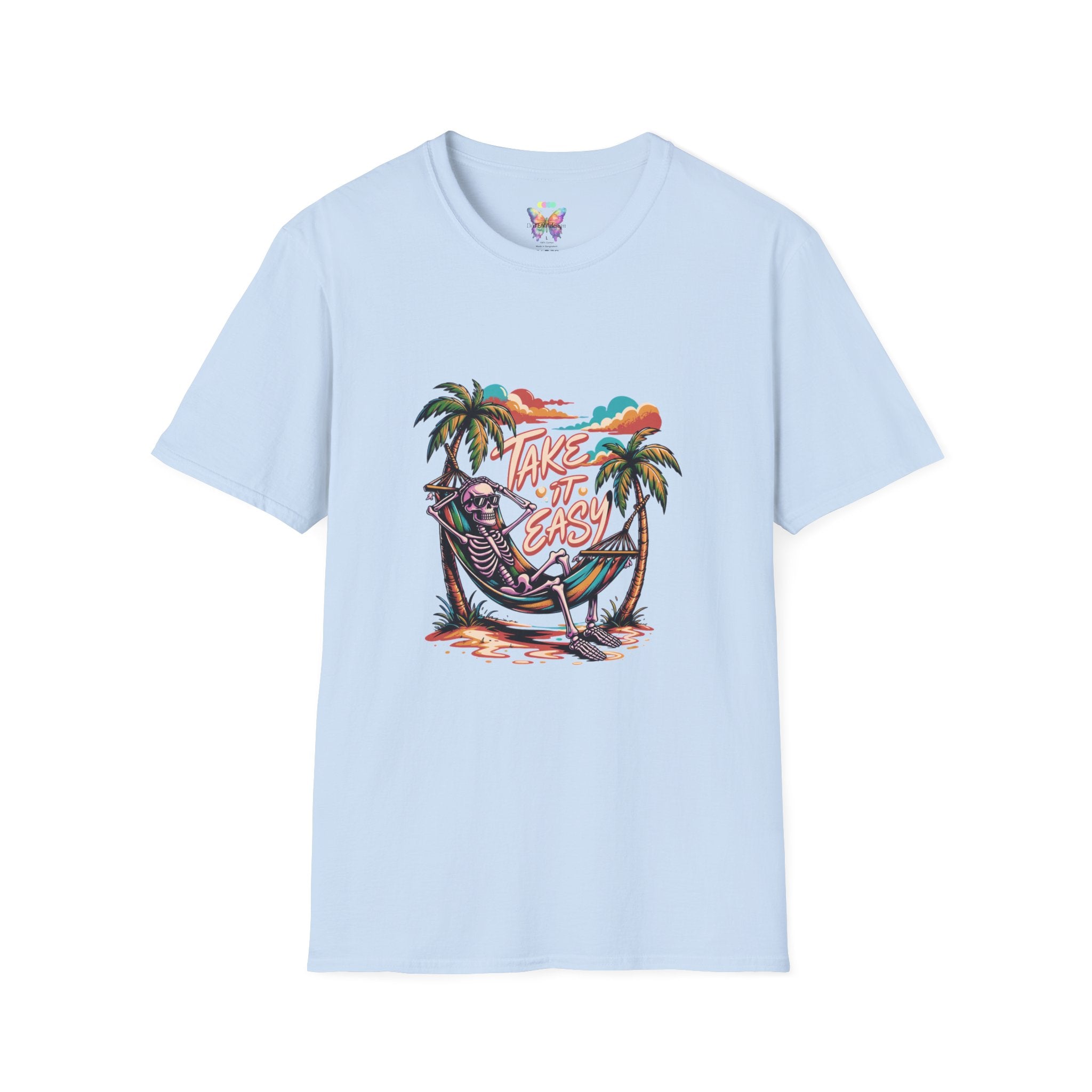 Take It Easy Beach T-Shirt — Hammock Palm Tree Vacation Tee