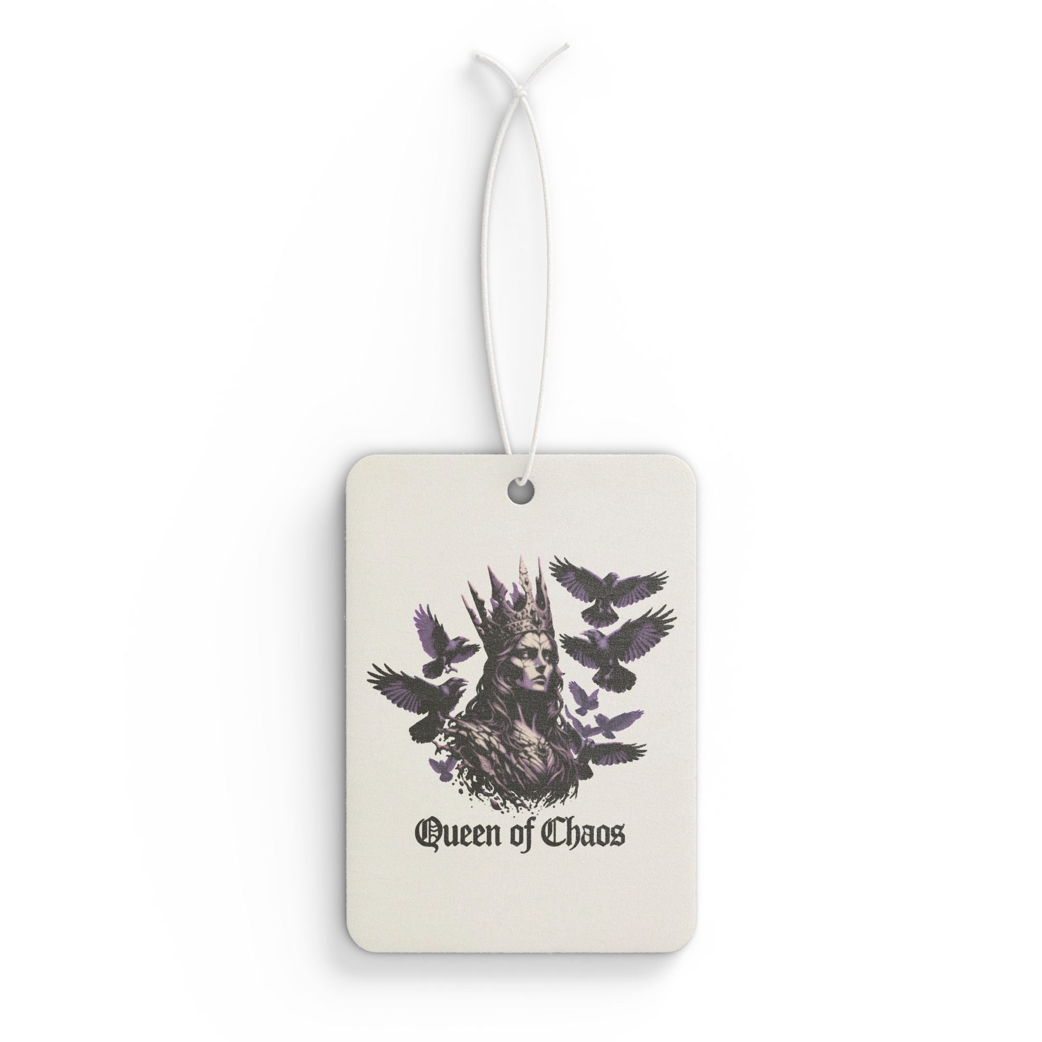 Queen of Chaos Car Air Freshener — Gothic Crow Design