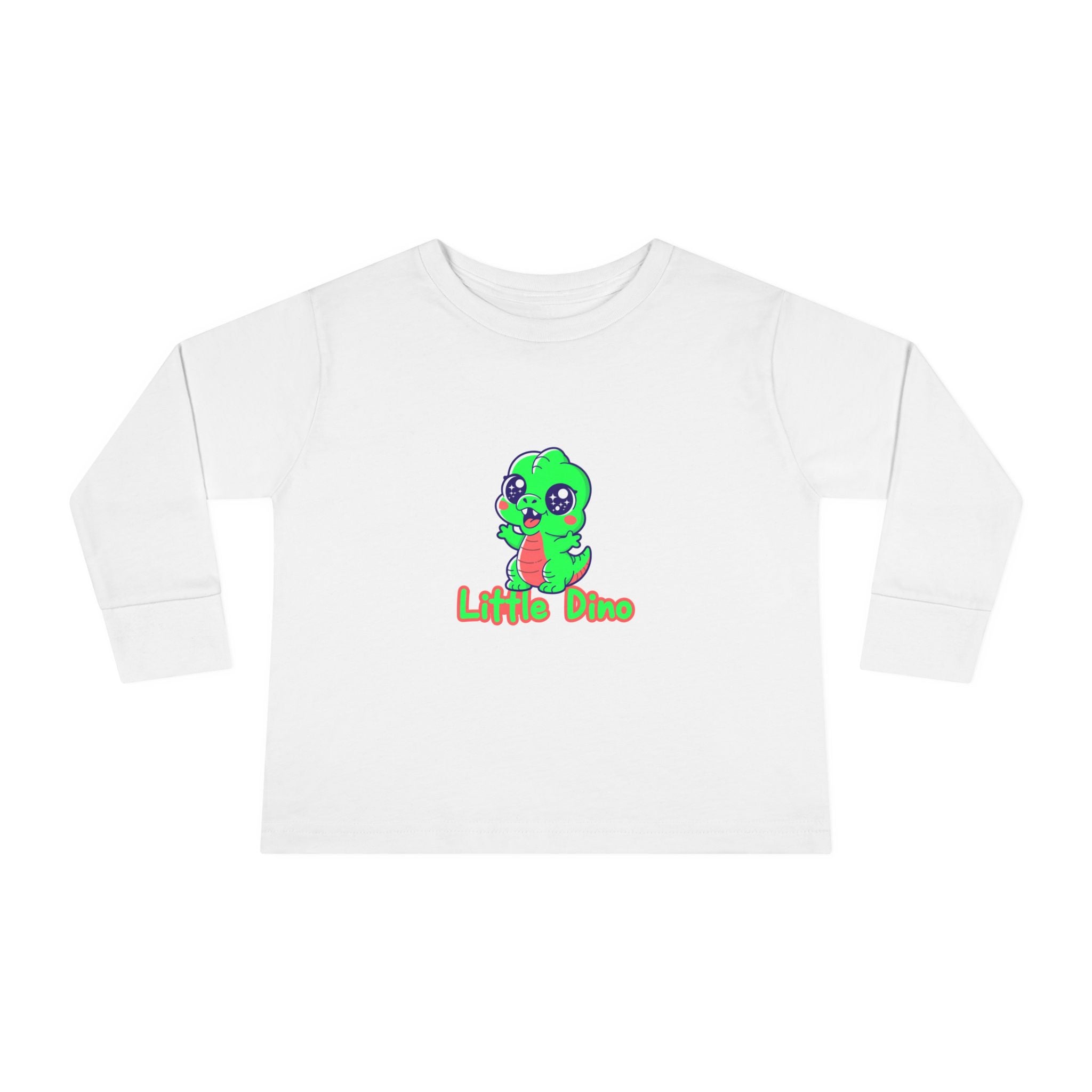 Toddler Tee — Cute Green “Little Dino” Graphic Long Sleeve