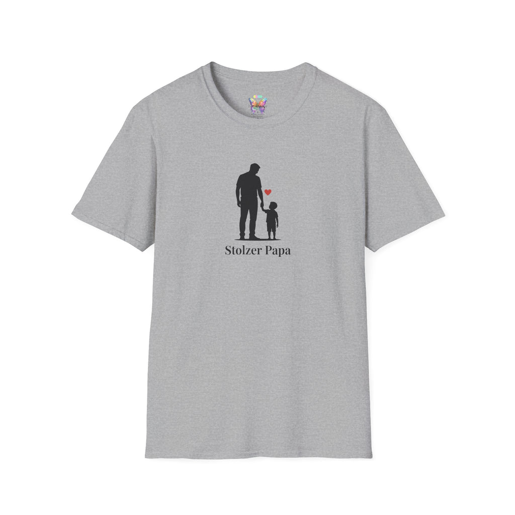 Stolzer Papa T‑Shirt — Father and Child Silhouette Dad Tee