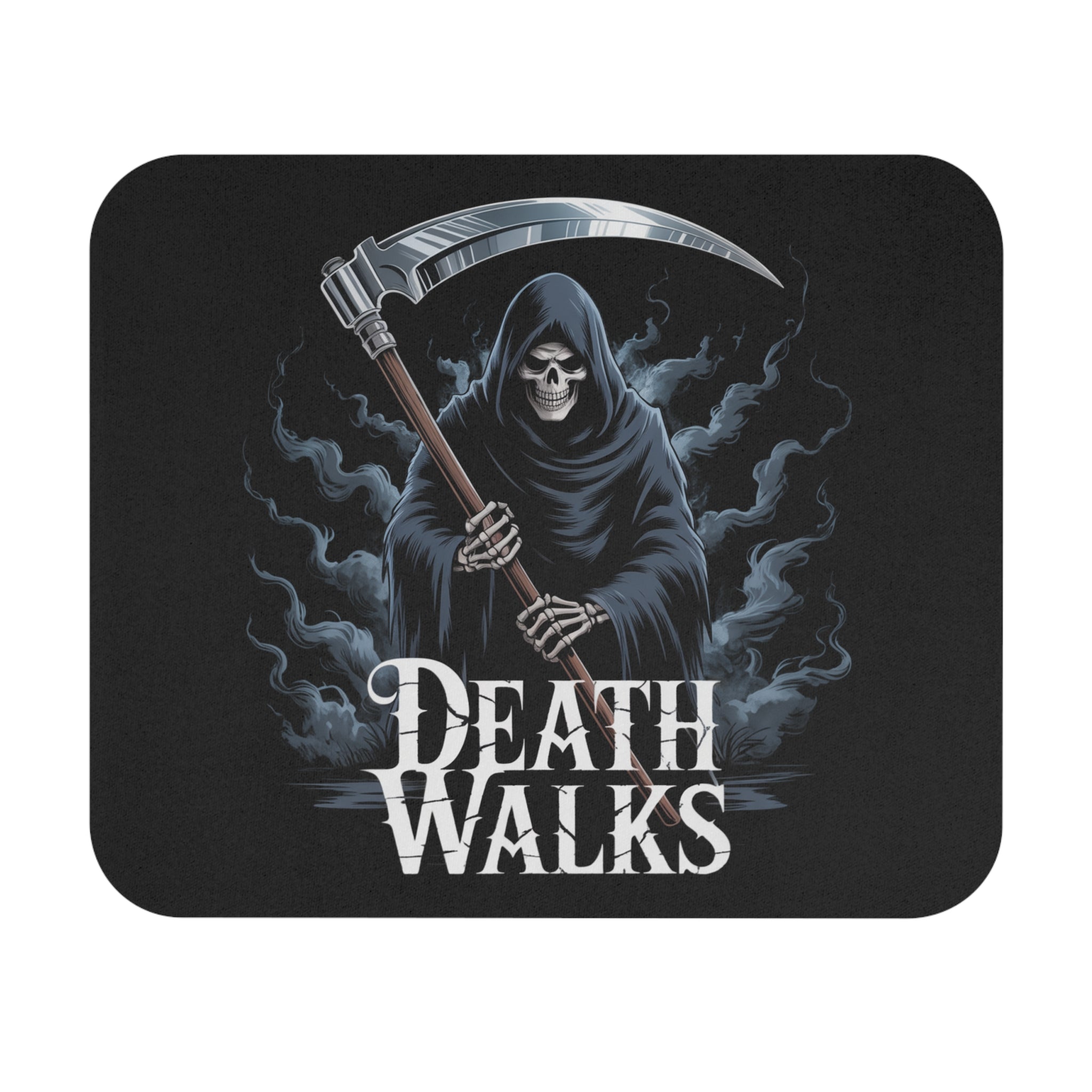 Death Walks Grim Reaper Mouse Pad — Gothic Gaming Desk Mat