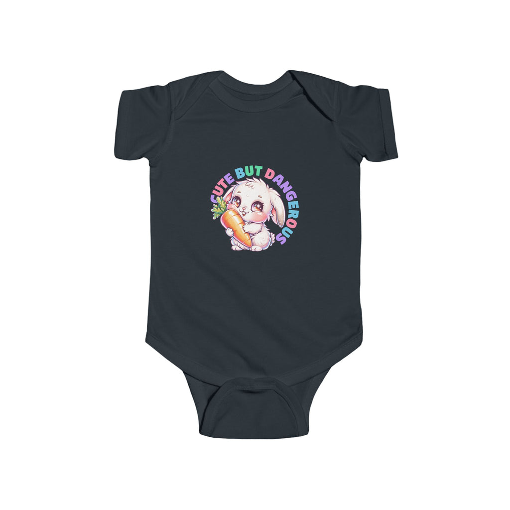 Baby Bodysuit — "Cute But Dangerous" Sloth with Carrot Graphic