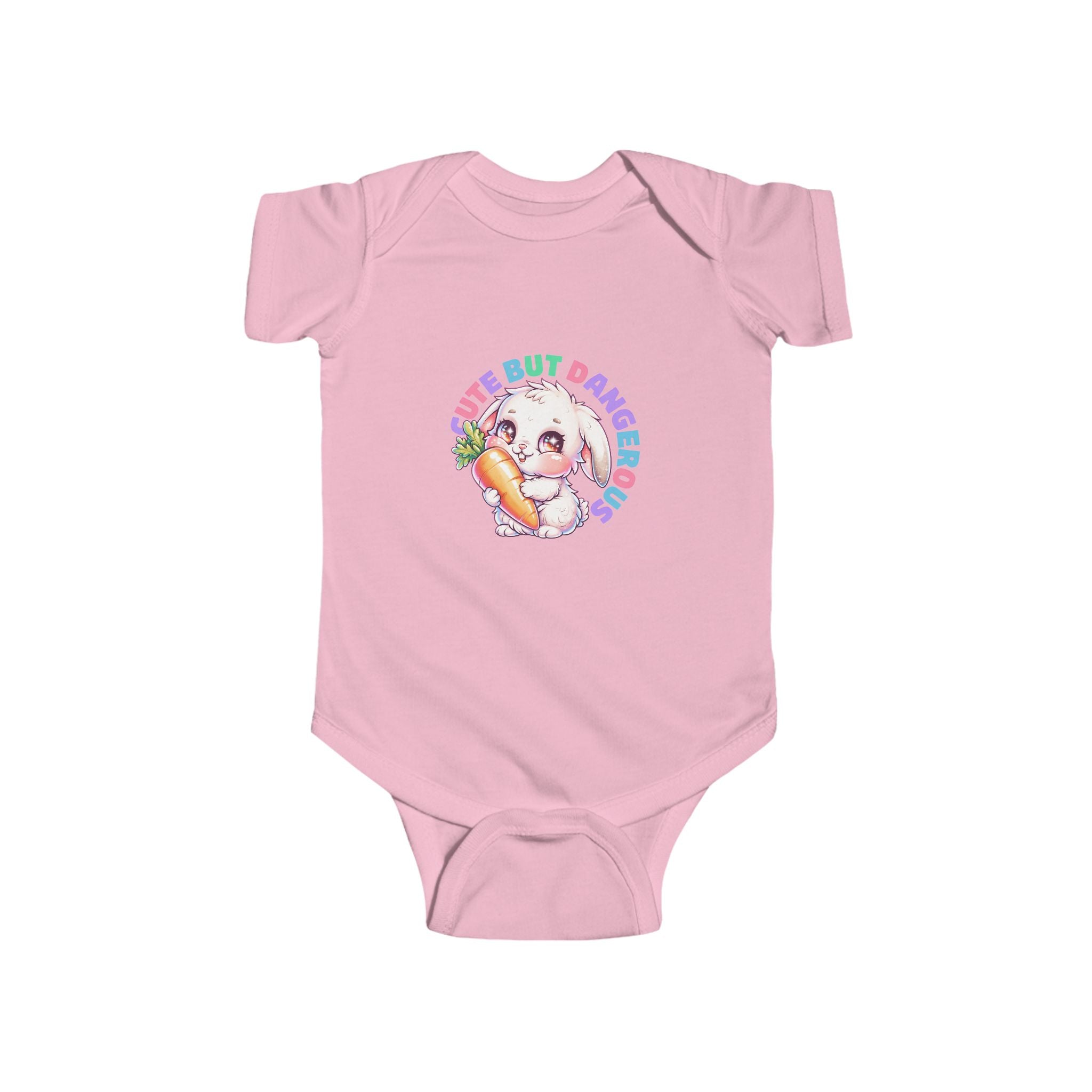 Baby Bodysuit — "Cute But Dangerous" Sloth with Carrot Graphic