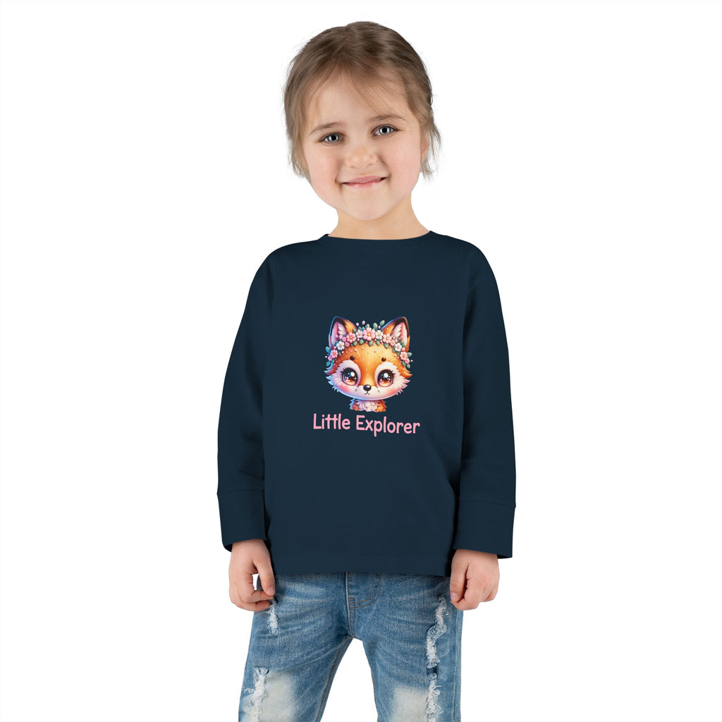 Toddler Tee — 'Little Explorer' Fox Long Sleeve Shirt