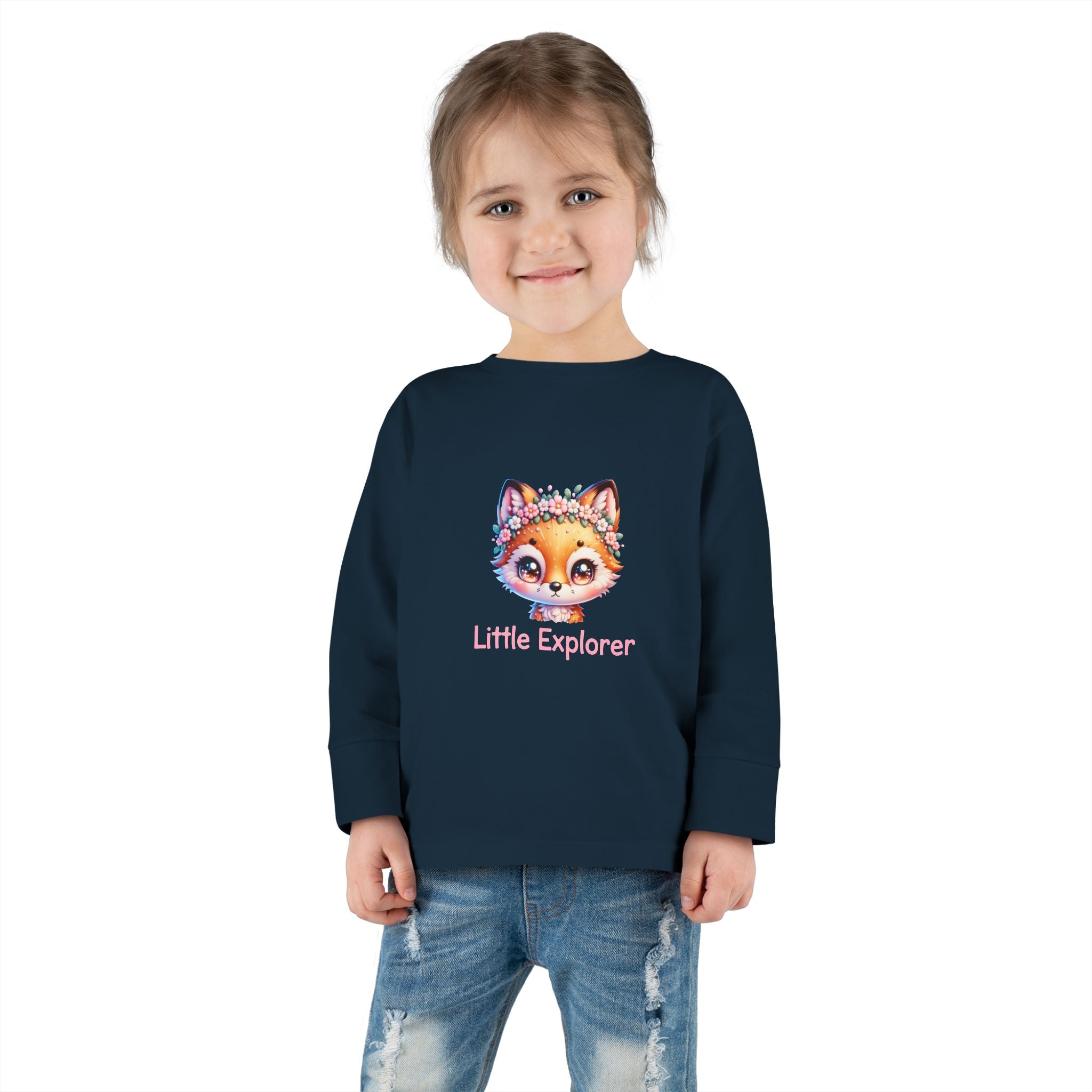 Toddler Tee — 'Little Explorer' Fox Long Sleeve Shirt