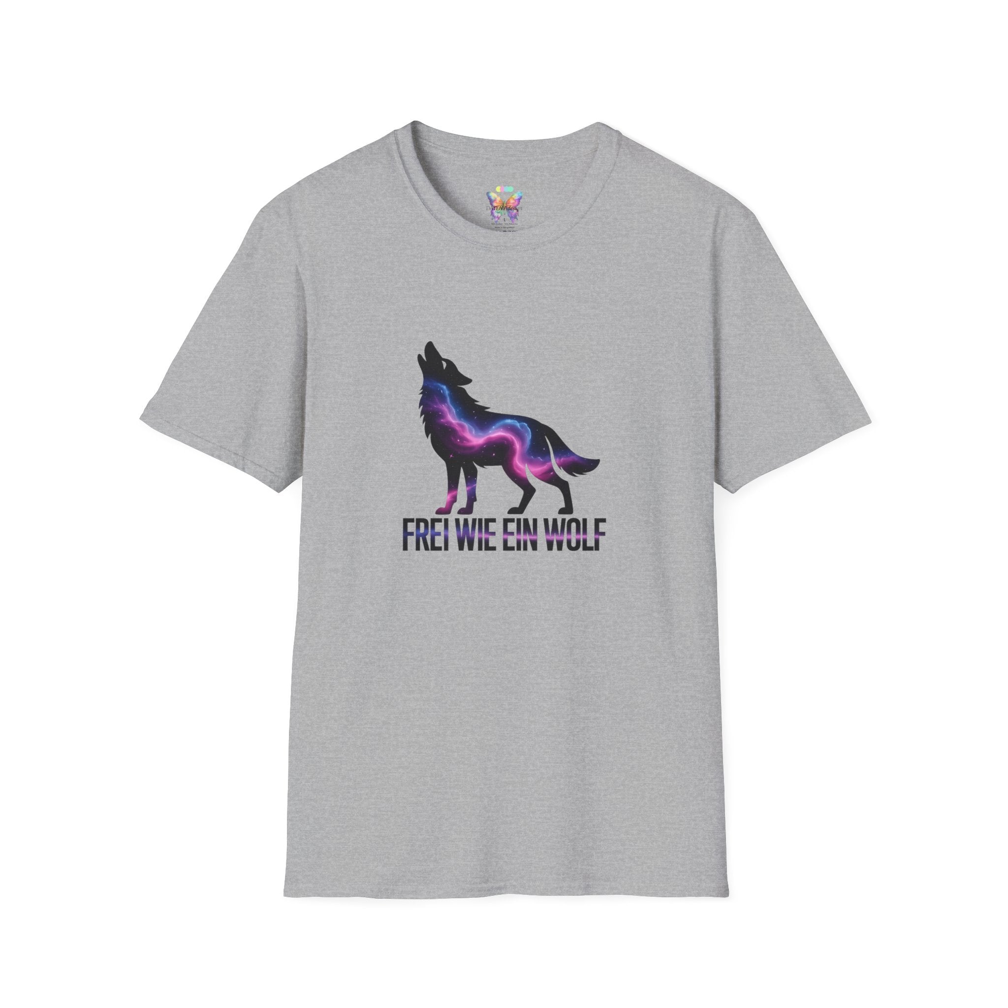 Wolf T-Shirt — 'Frei wie ein Wolf' Galaxy Silhouette Tee